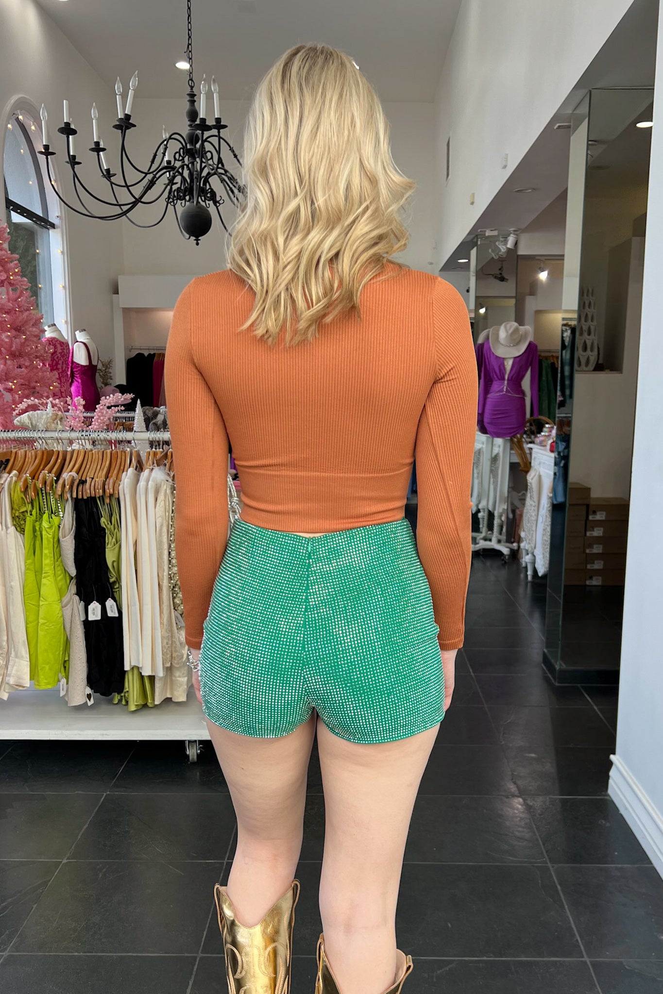 Hilton High Waisted Shorts-Emerald