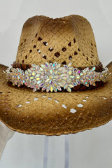 Southern Gem Hat Belt-Iridescent Crystal