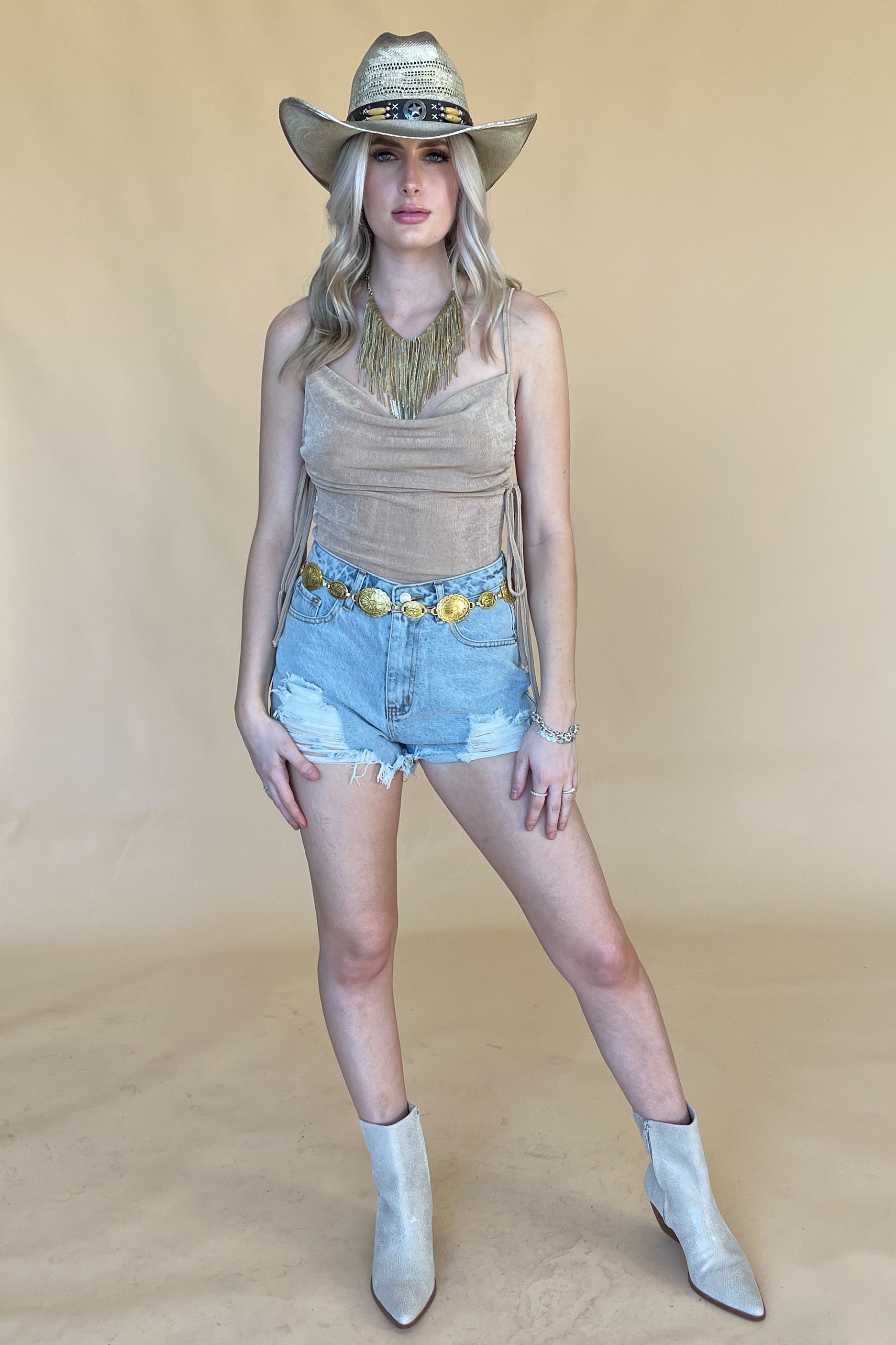 Nights In New York Bodysuit-Gold