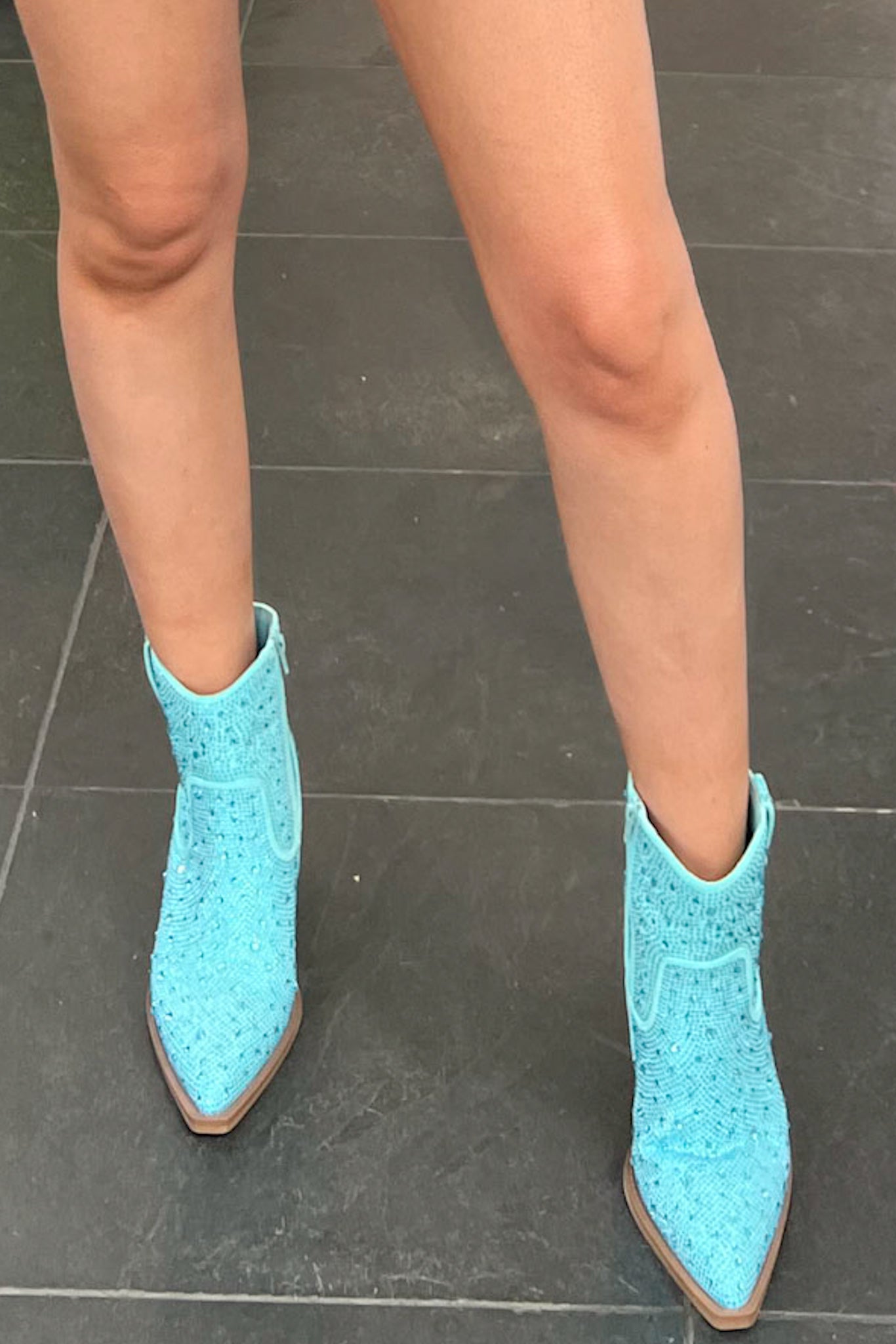 Cinderella's A Cowgirl Bootie-Turquoise