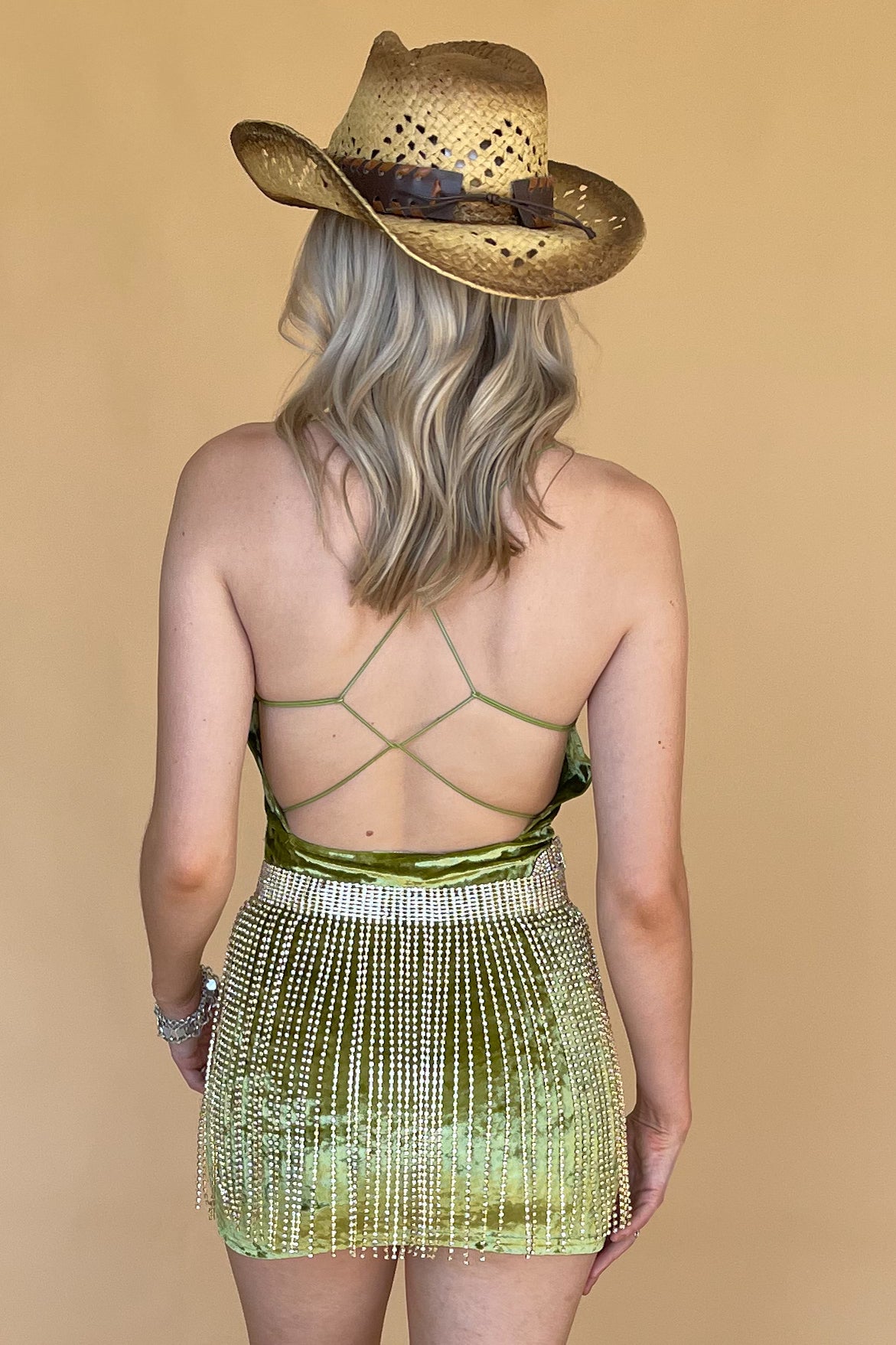 Fringe Love Crystal Belt-Gold