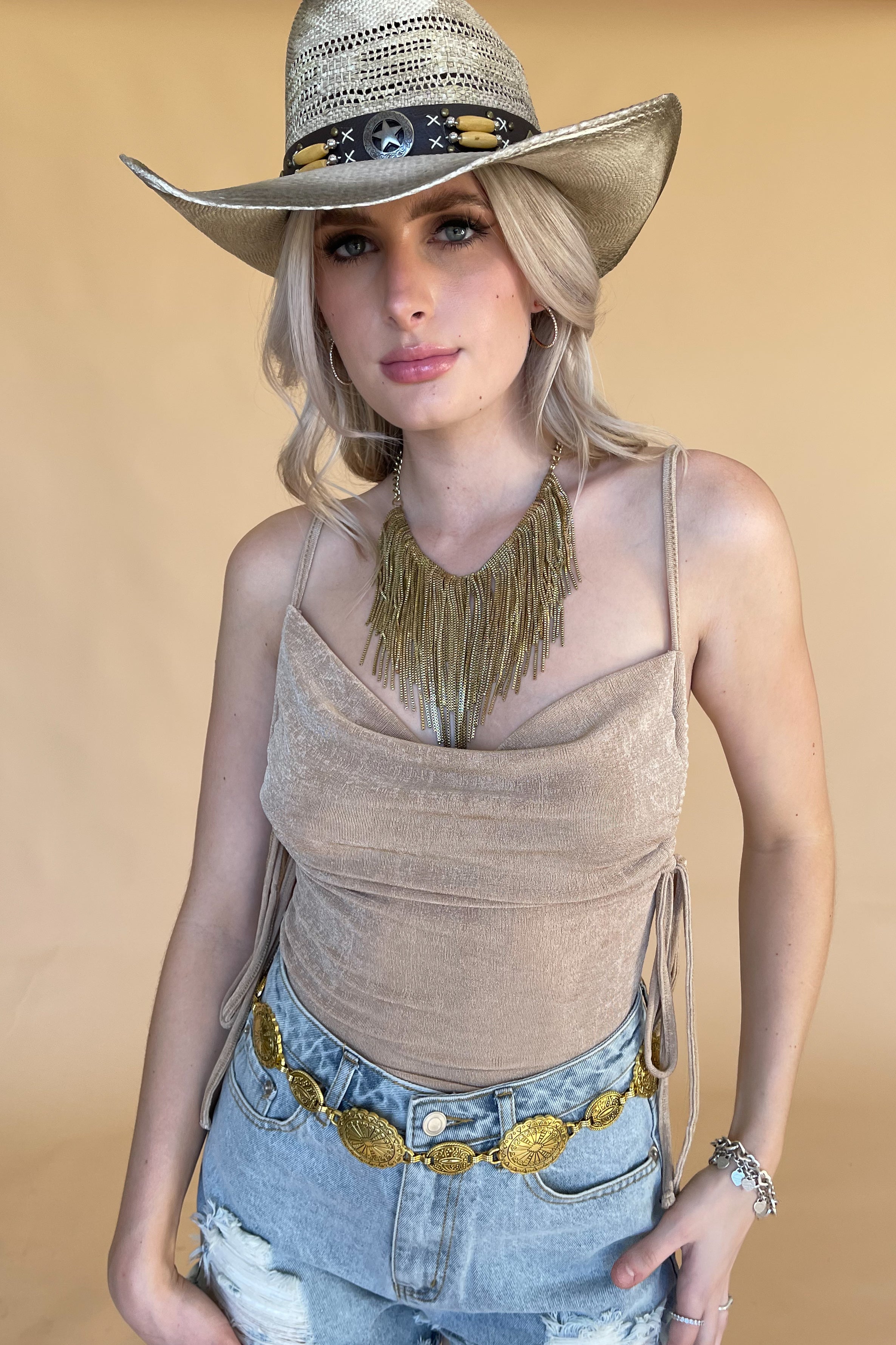 Nights In New York Bodysuit-Gold