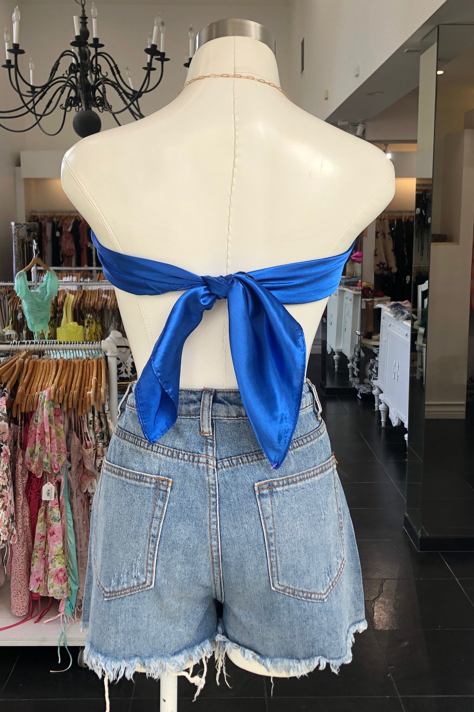 Top Down Scarf Top-Cobalt