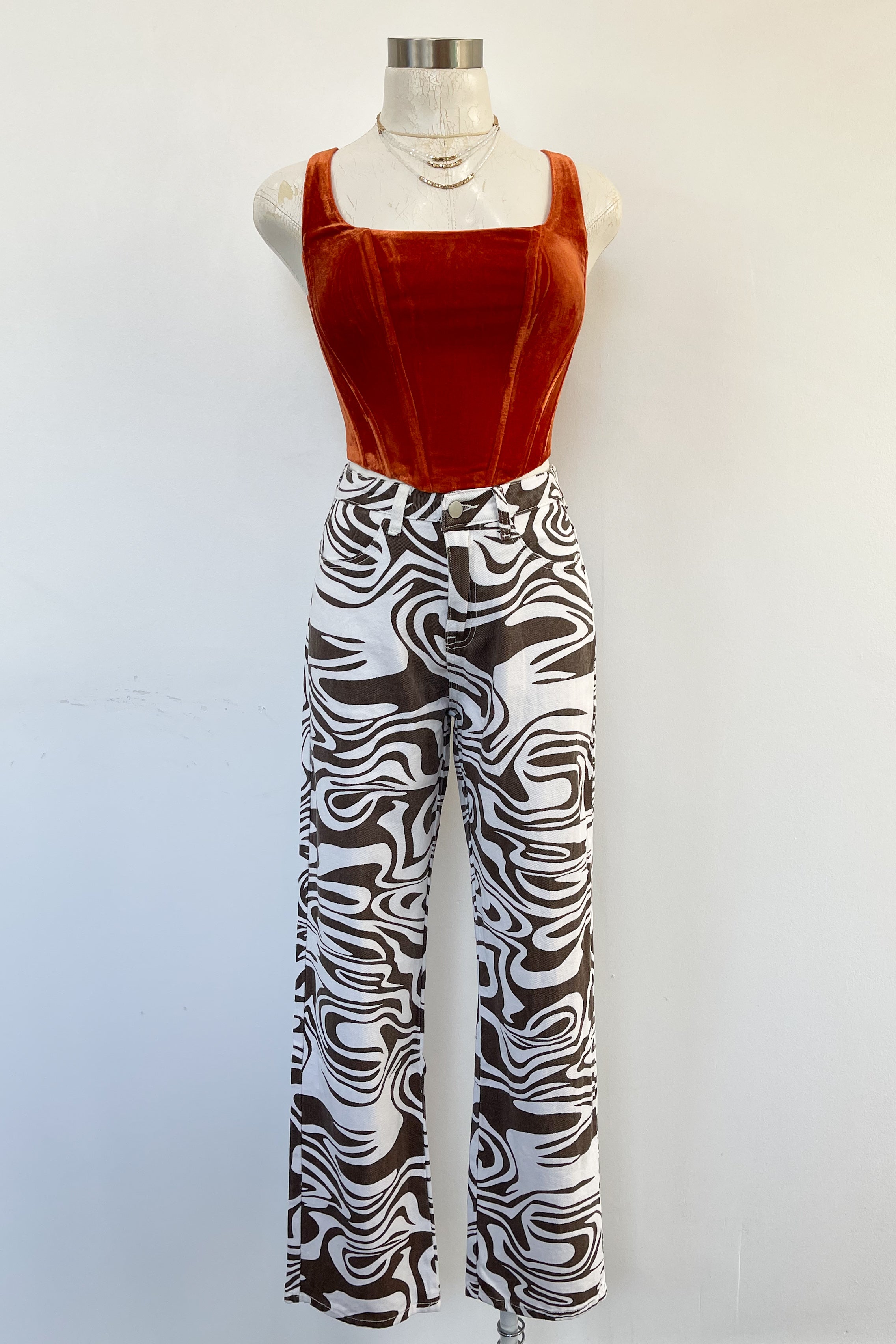 Raquel High Rise Jeans-Brown