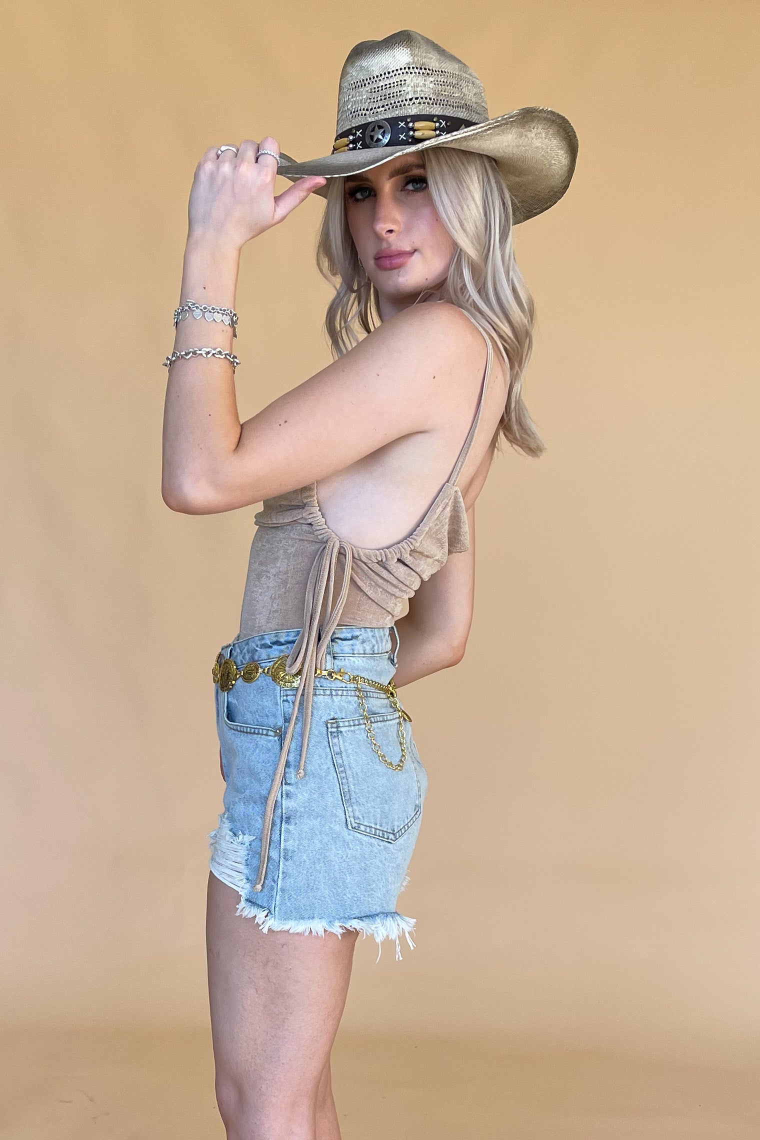 Nights In New York Bodysuit-Gold