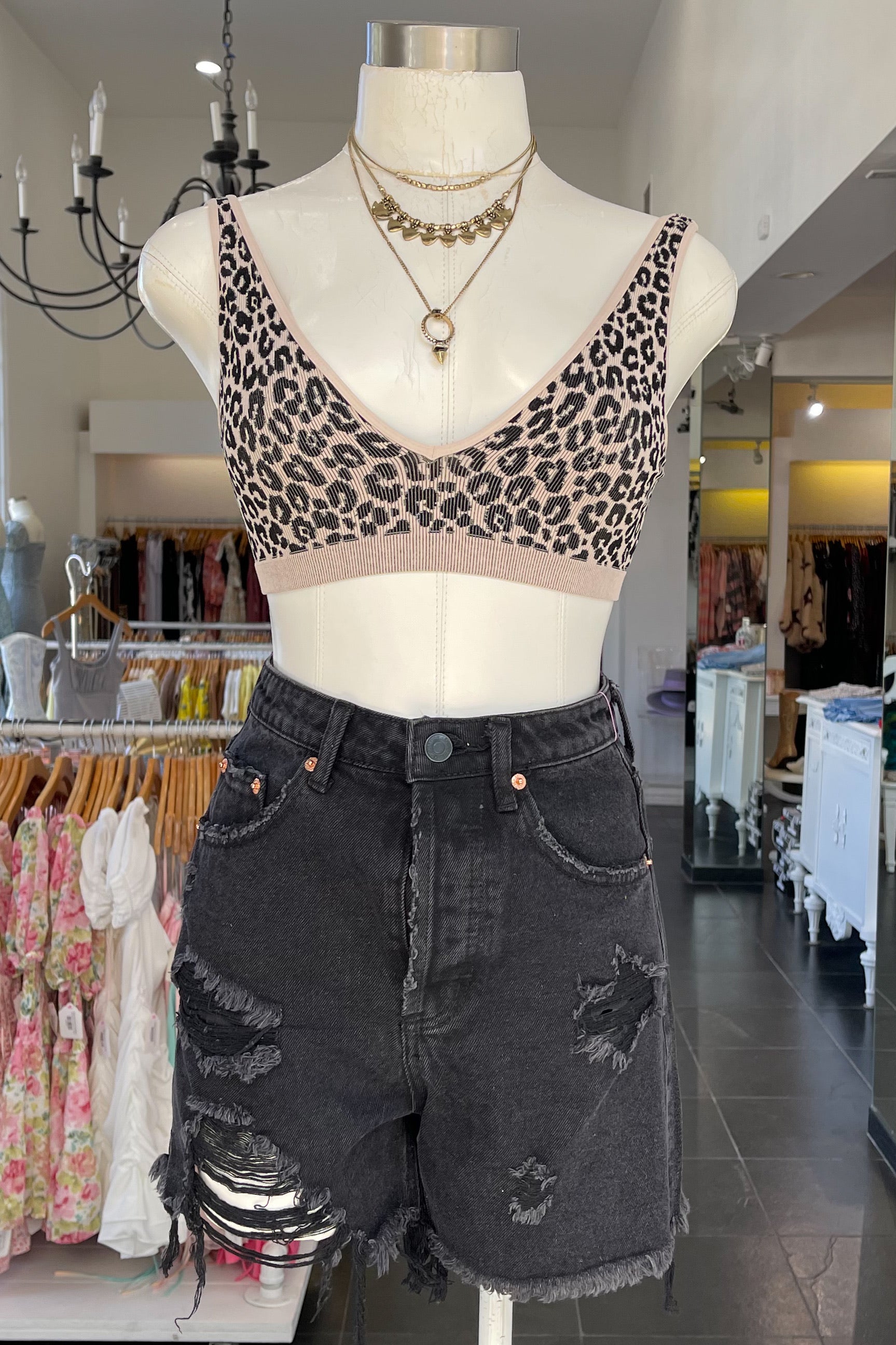 Stevies Denim Shorts-Black