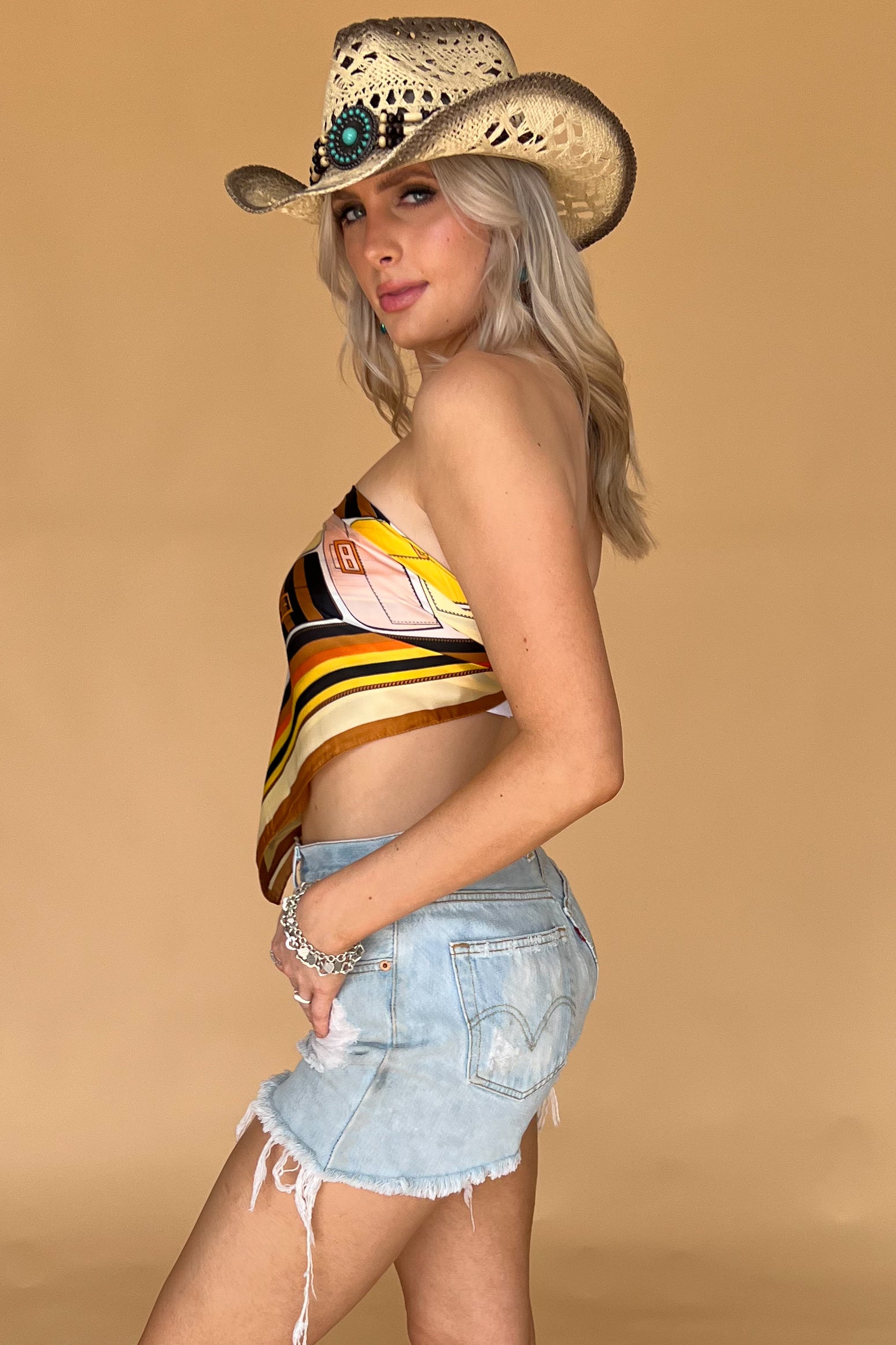 Lay It On Me Scarf Top-Orange Multi