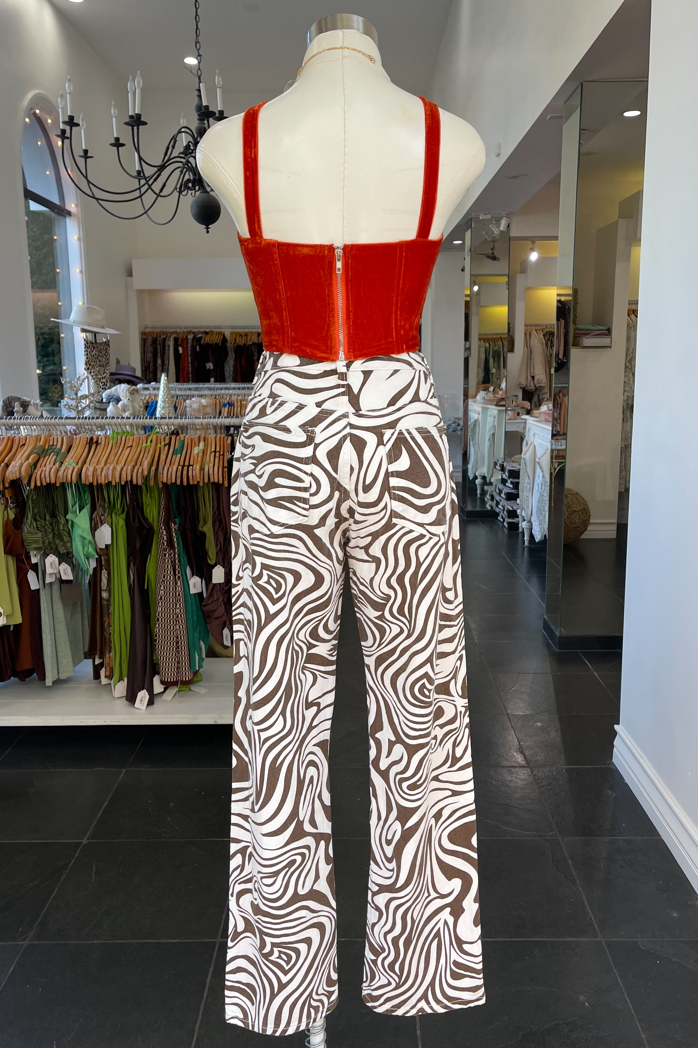 Raquel High Rise Jeans-Brown