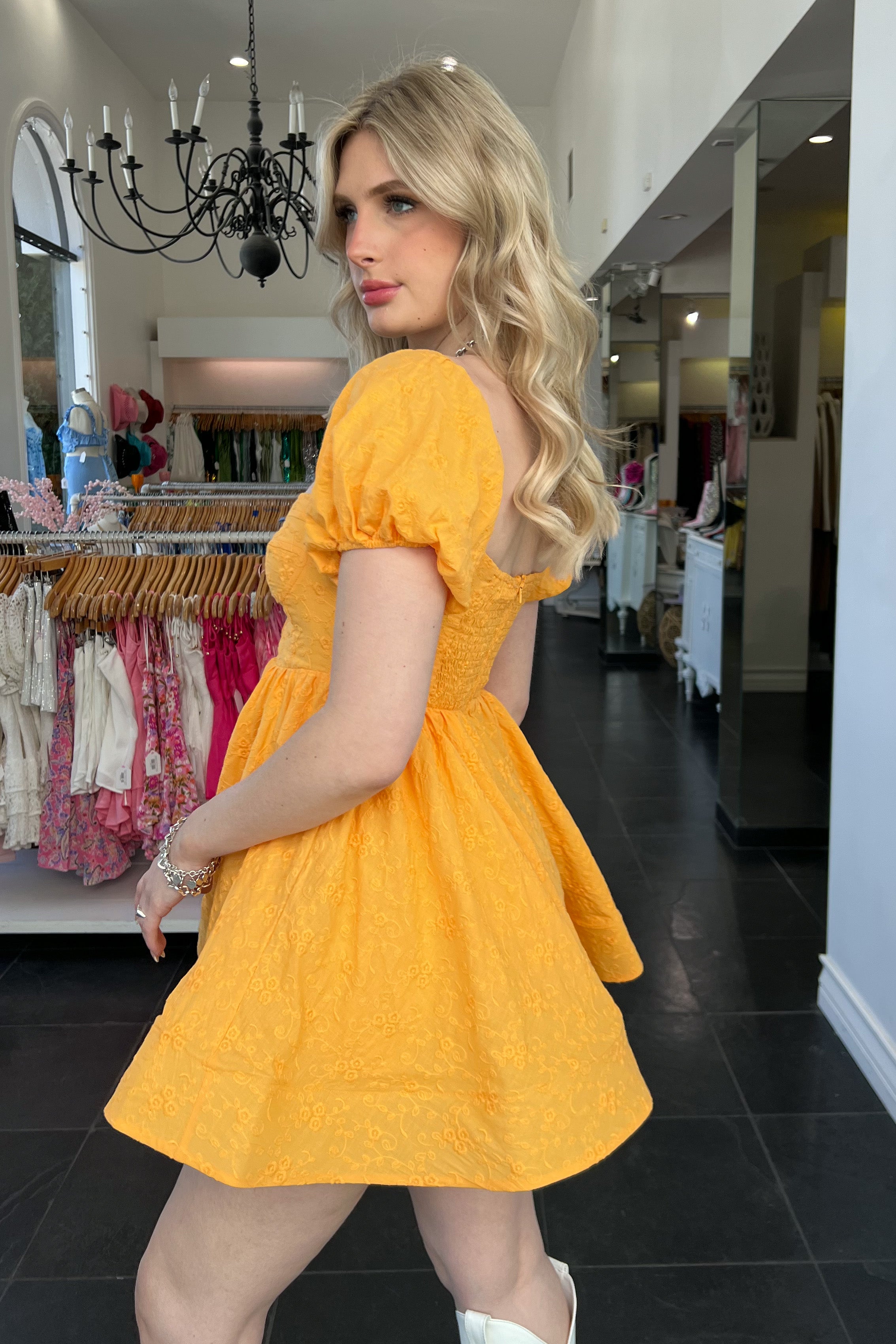 Georgia On My Mind Dress-Marigold