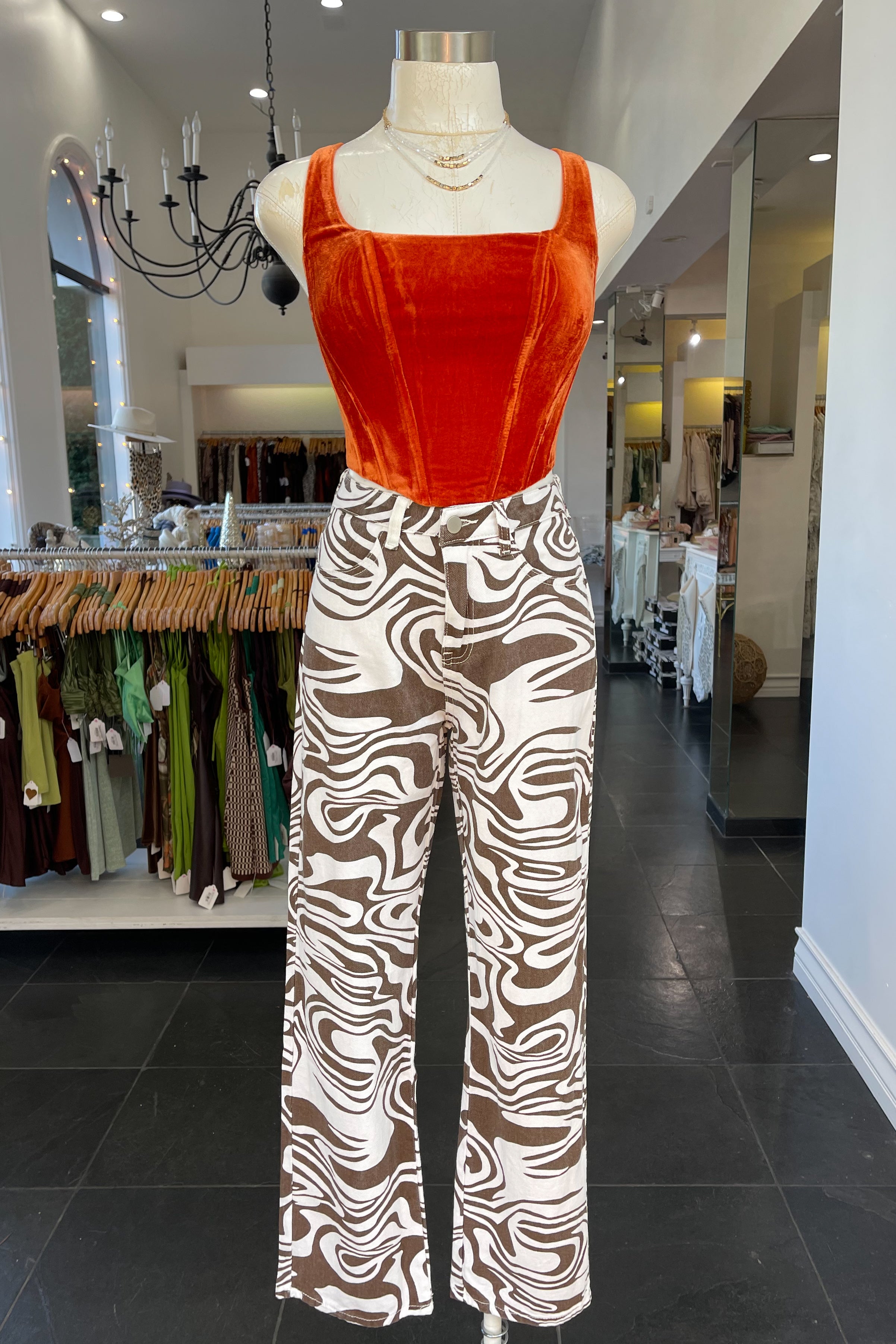 Raquel High Rise Jeans-Brown