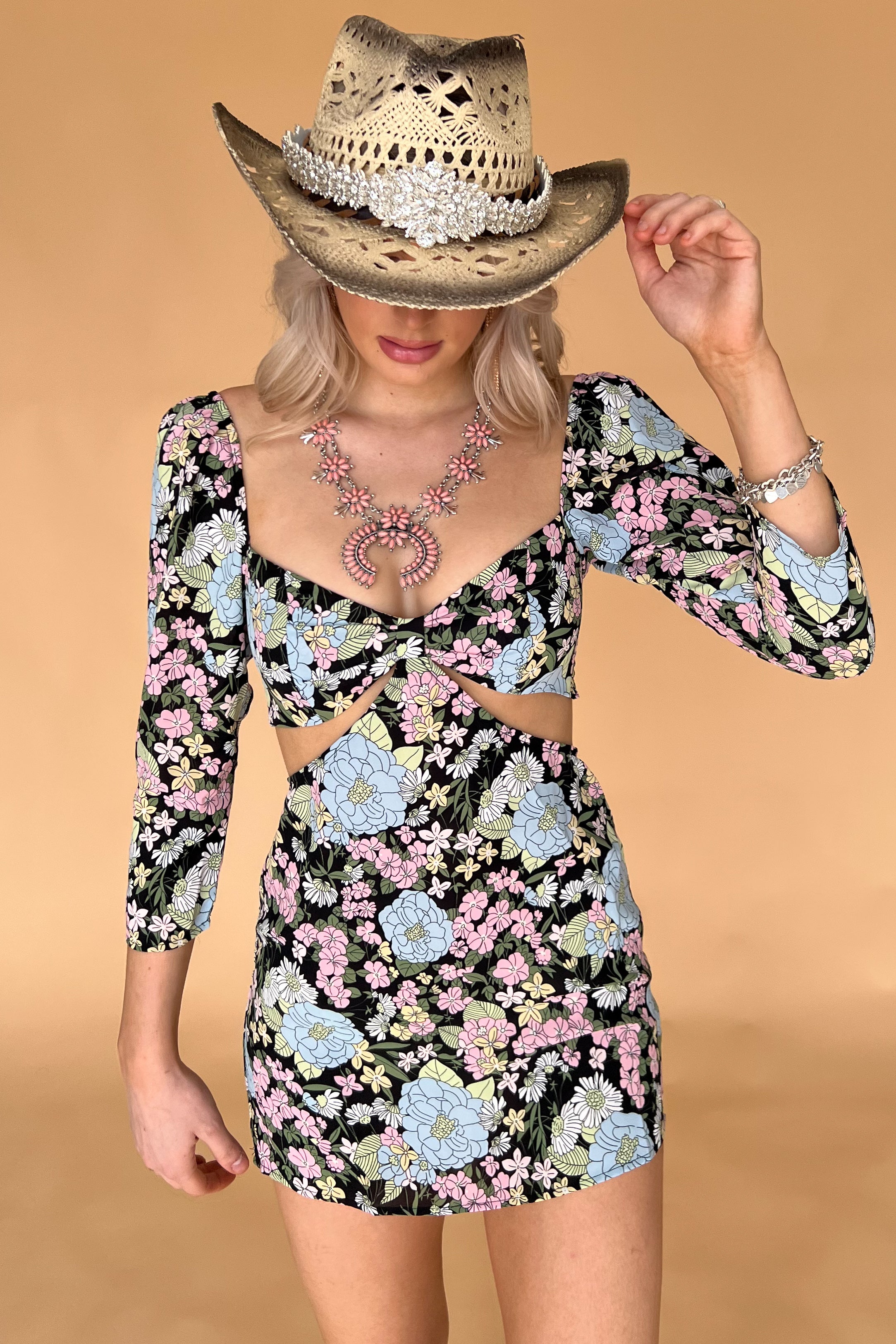 Shape Of You Dress-Black Floral