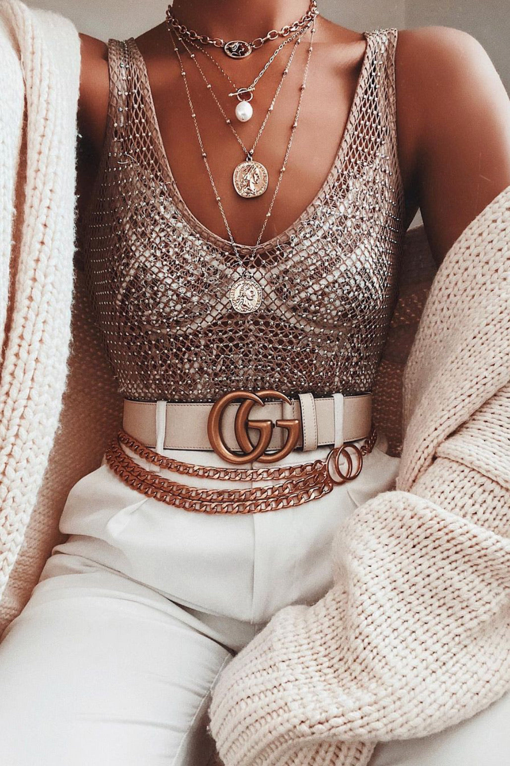 Talia Chain Belt-Gold