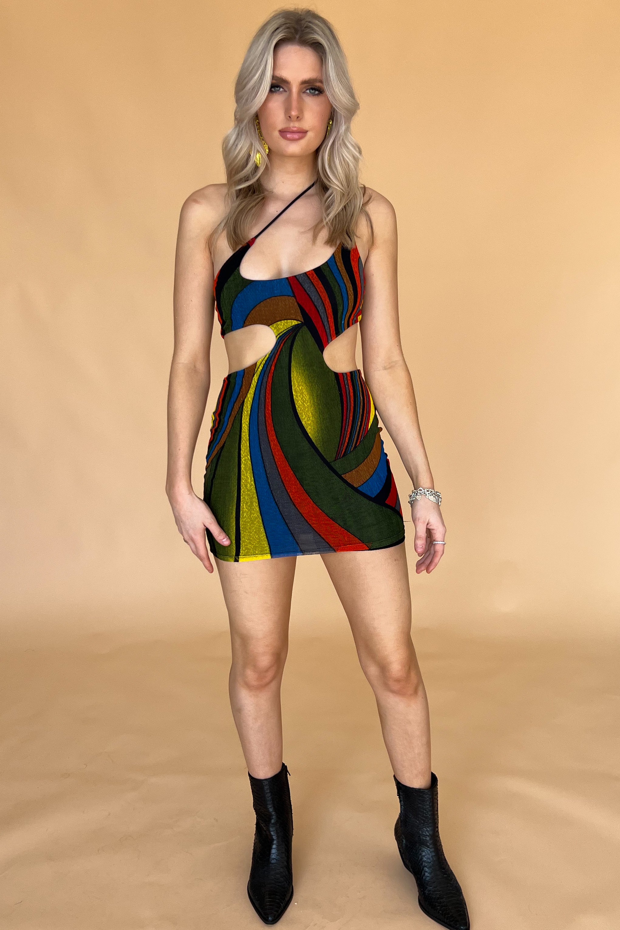 Jamaica Nights Mini Dress-Multi