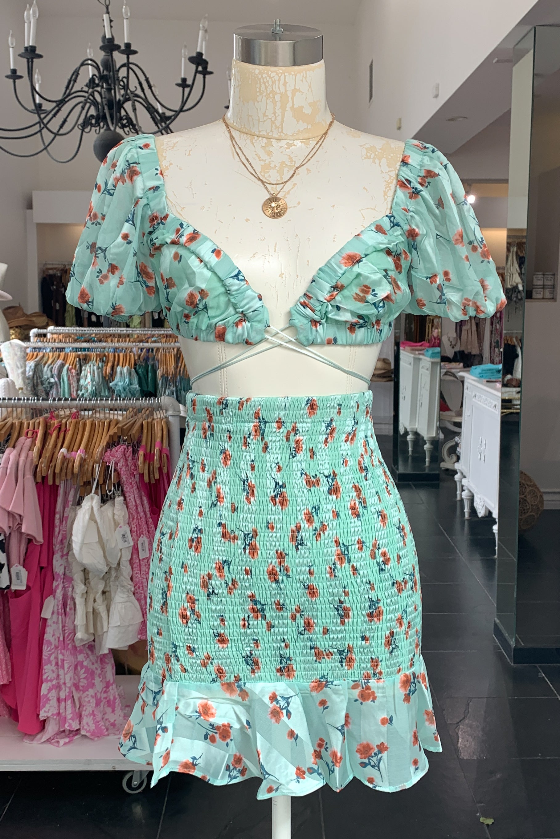 Venice Venture Dress Set-Mint