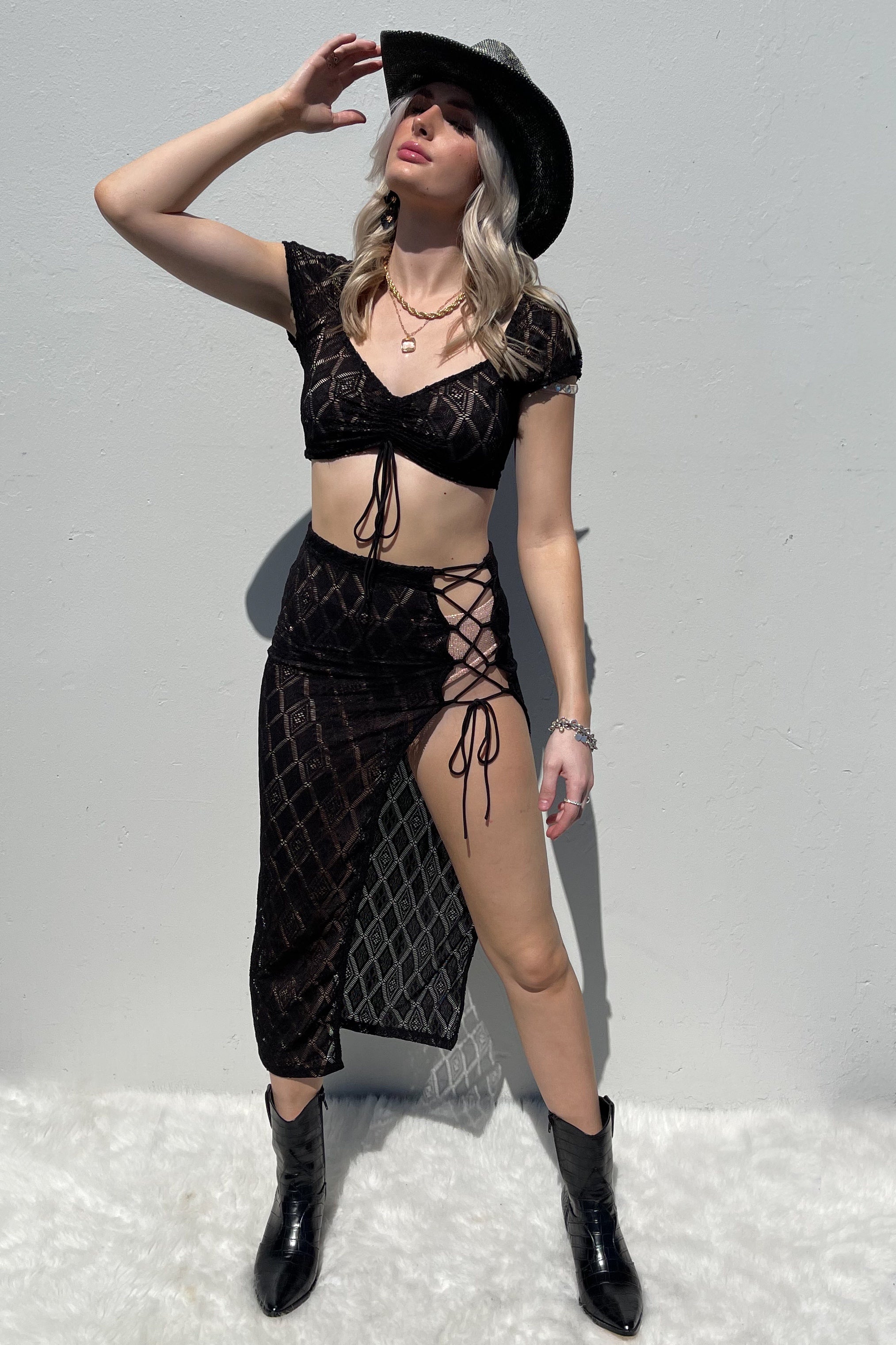 Desert Sunsets Dress Set-Black