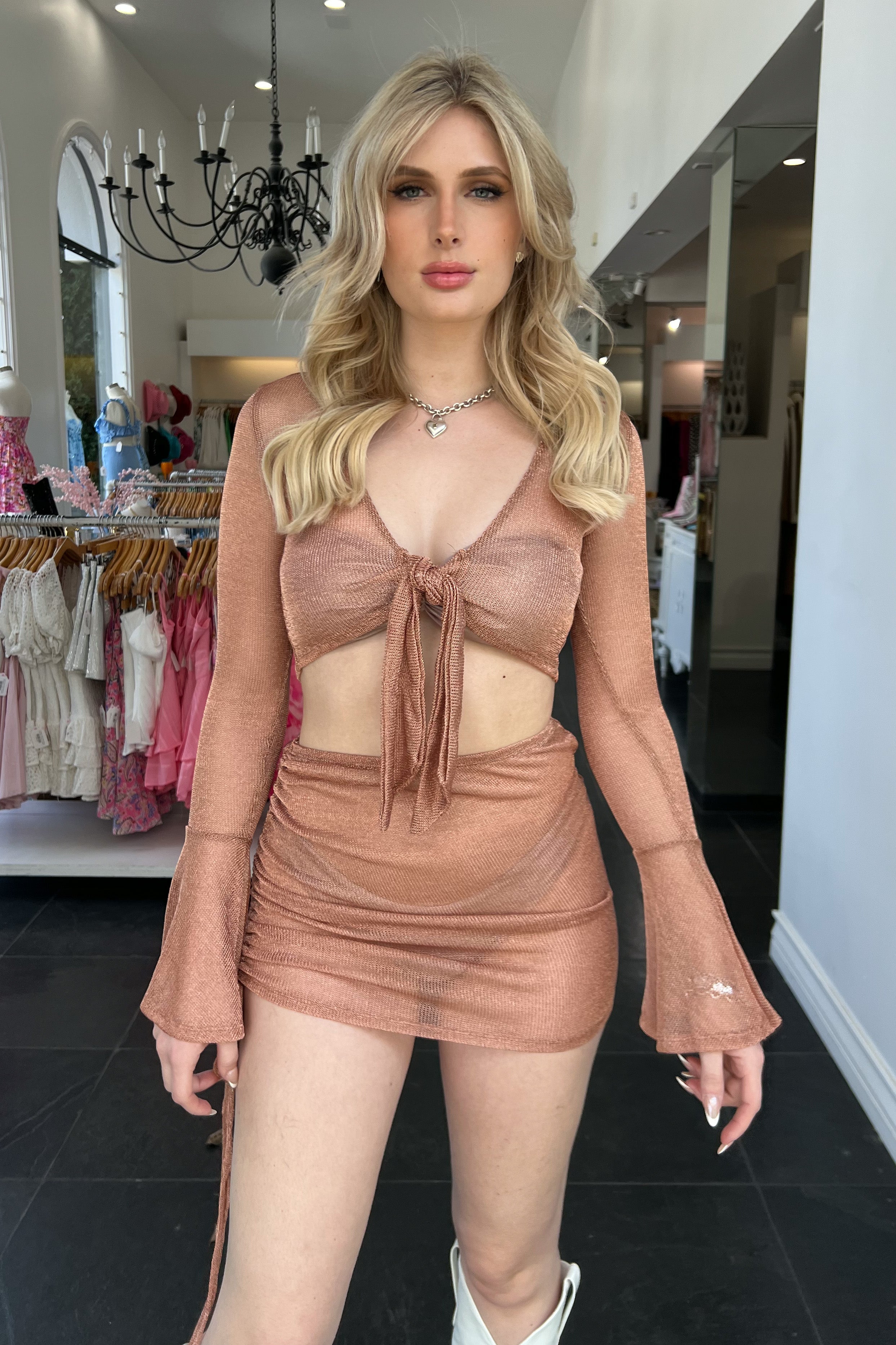 Glistening Sand Dress-Rose Gold