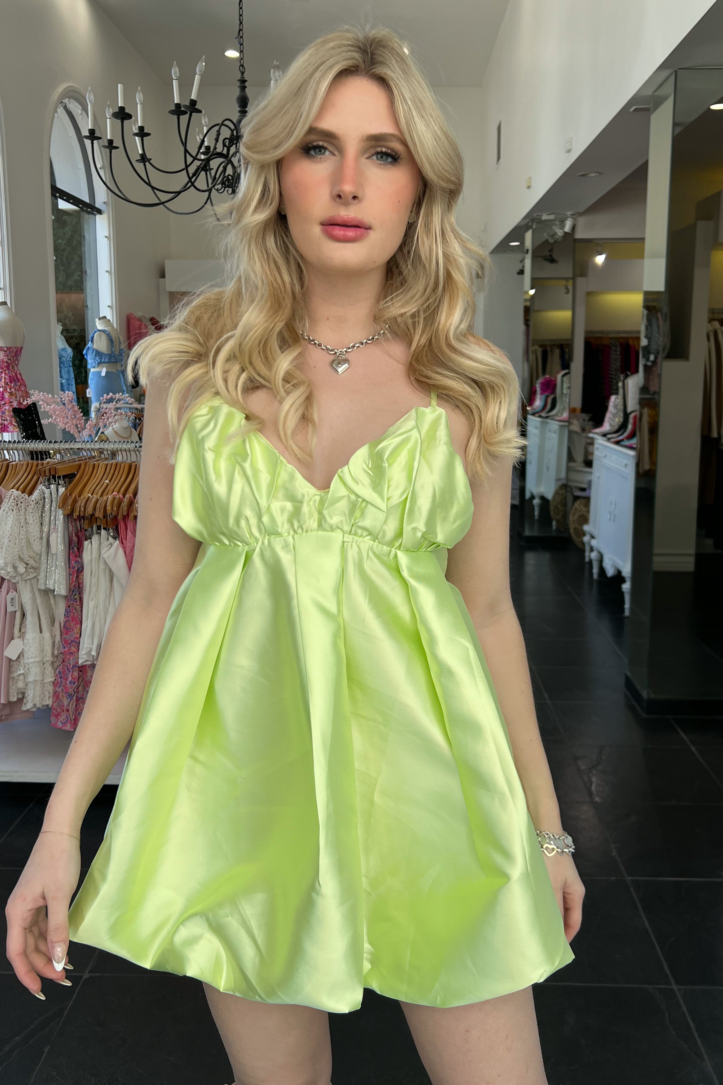Tequila + Lime Dress-Lime
