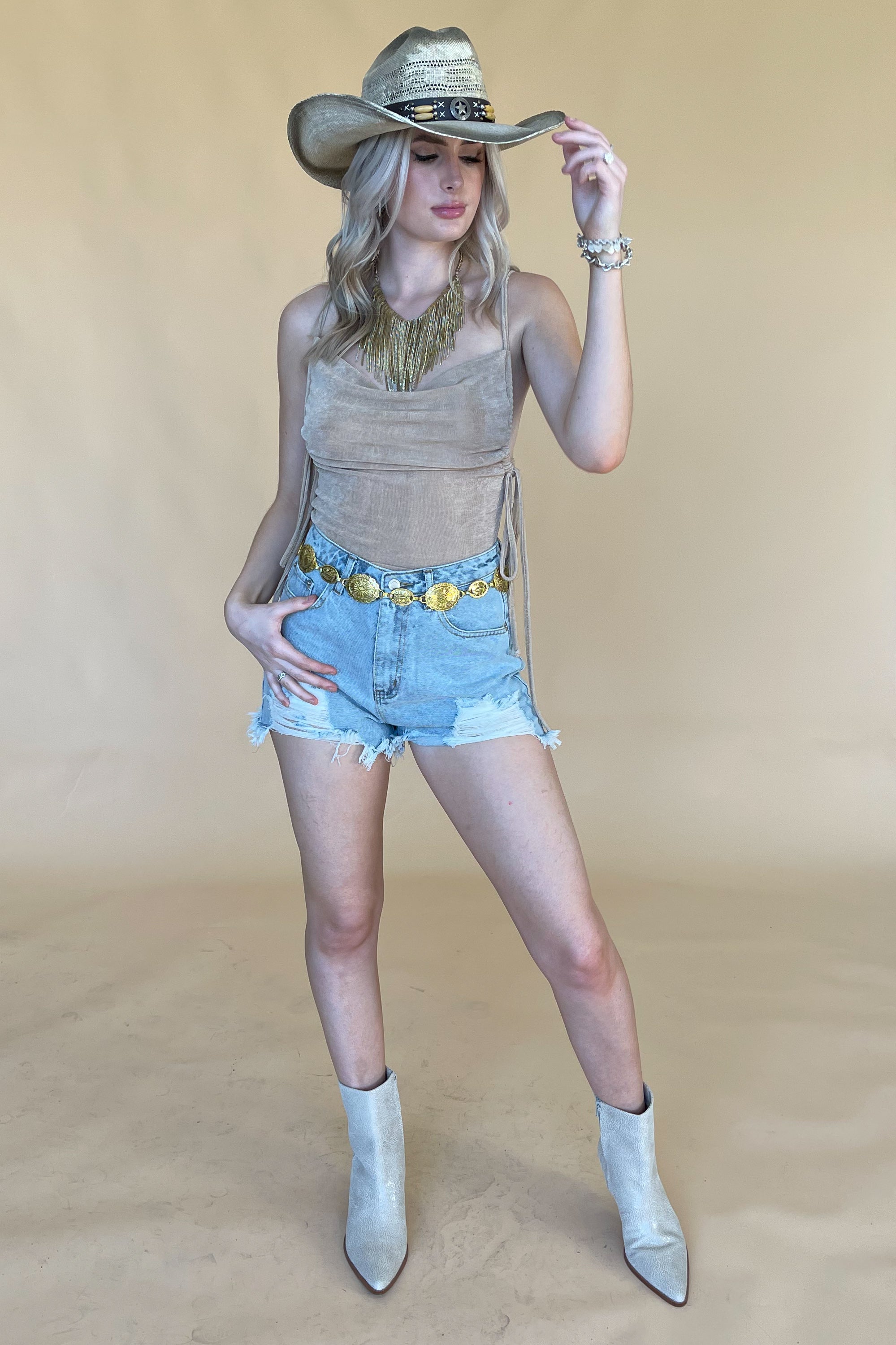 Nights In New York Bodysuit-Gold