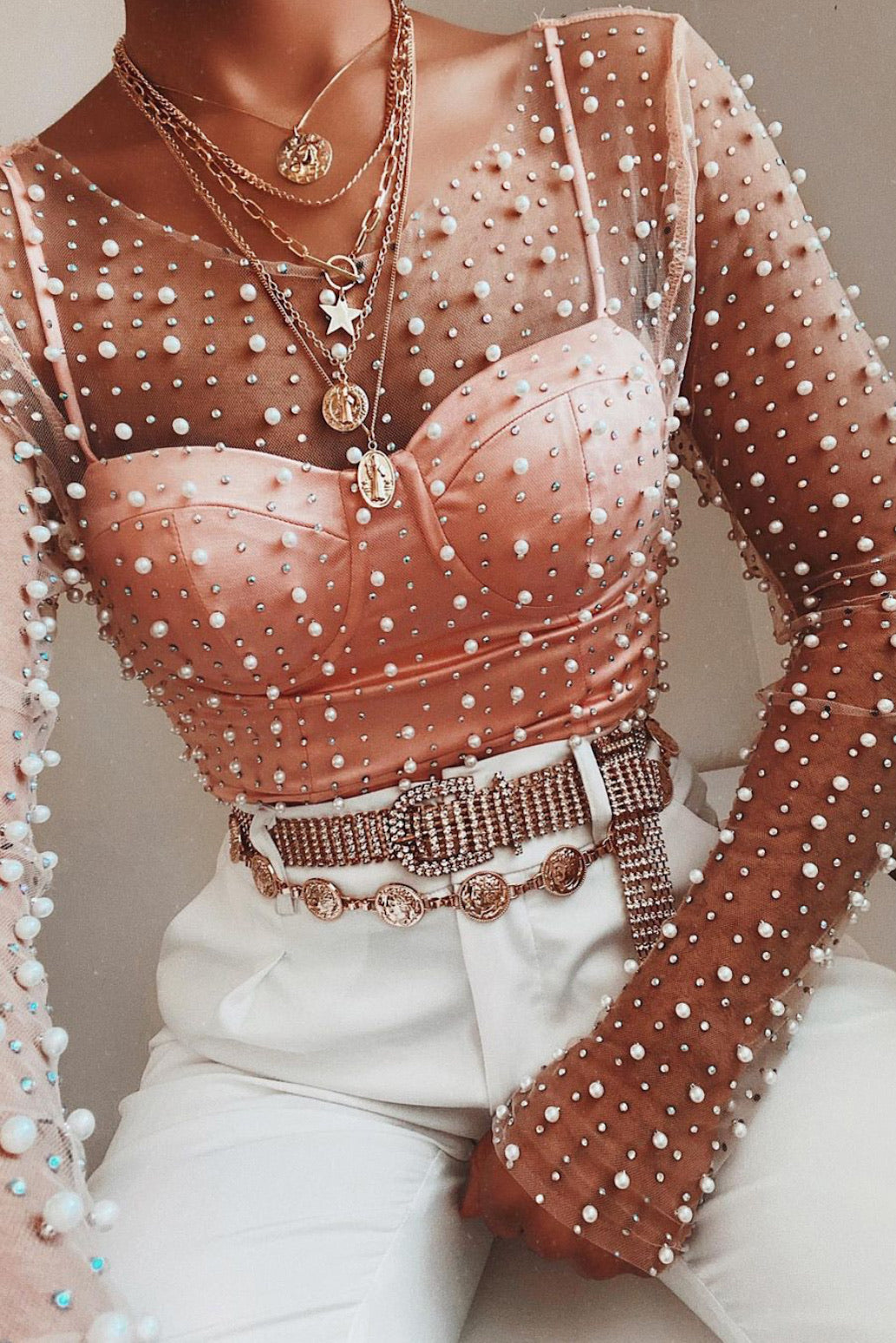 Mica Crystal Belt-Gold Crystal