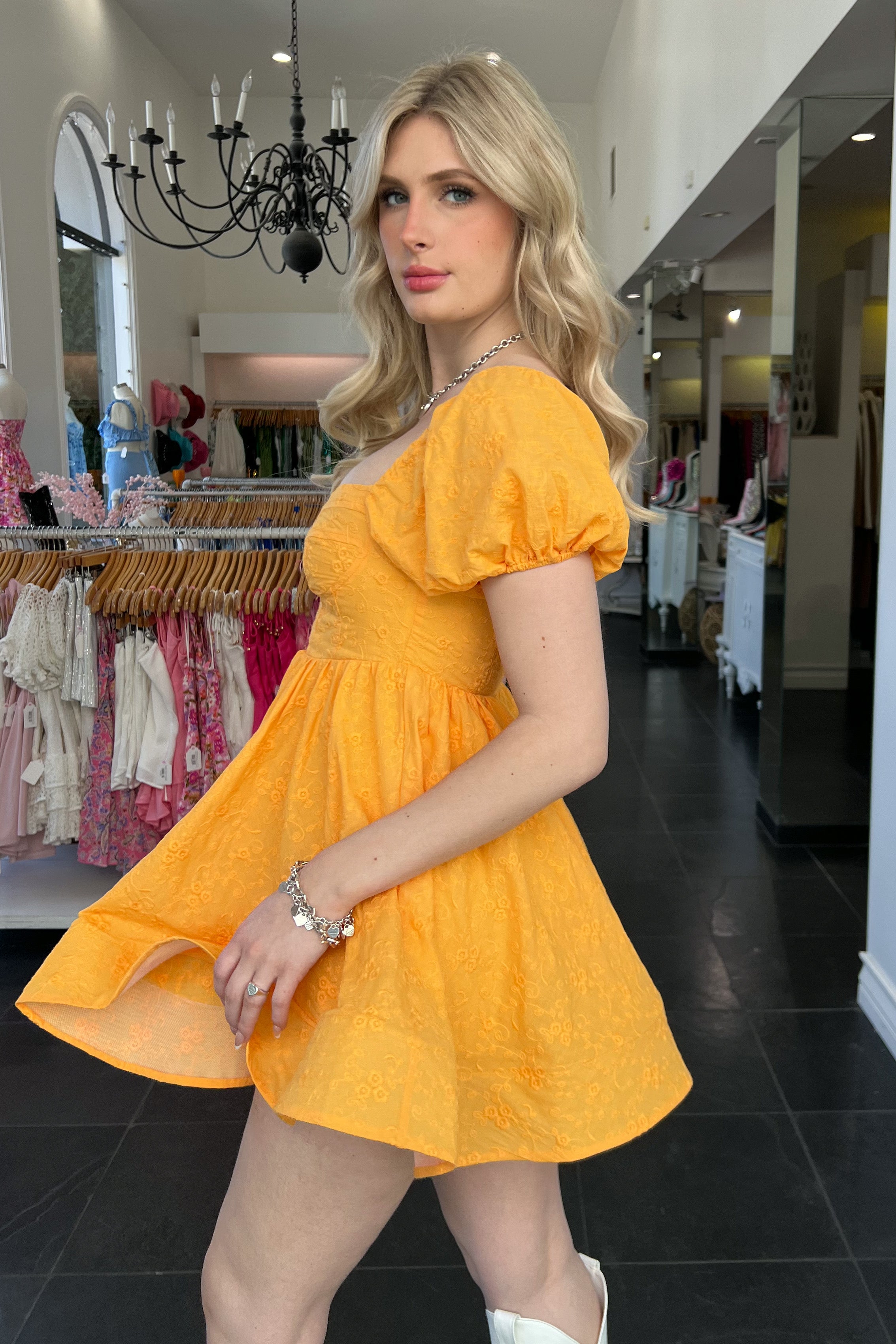 Georgia On My Mind Dress-Marigold