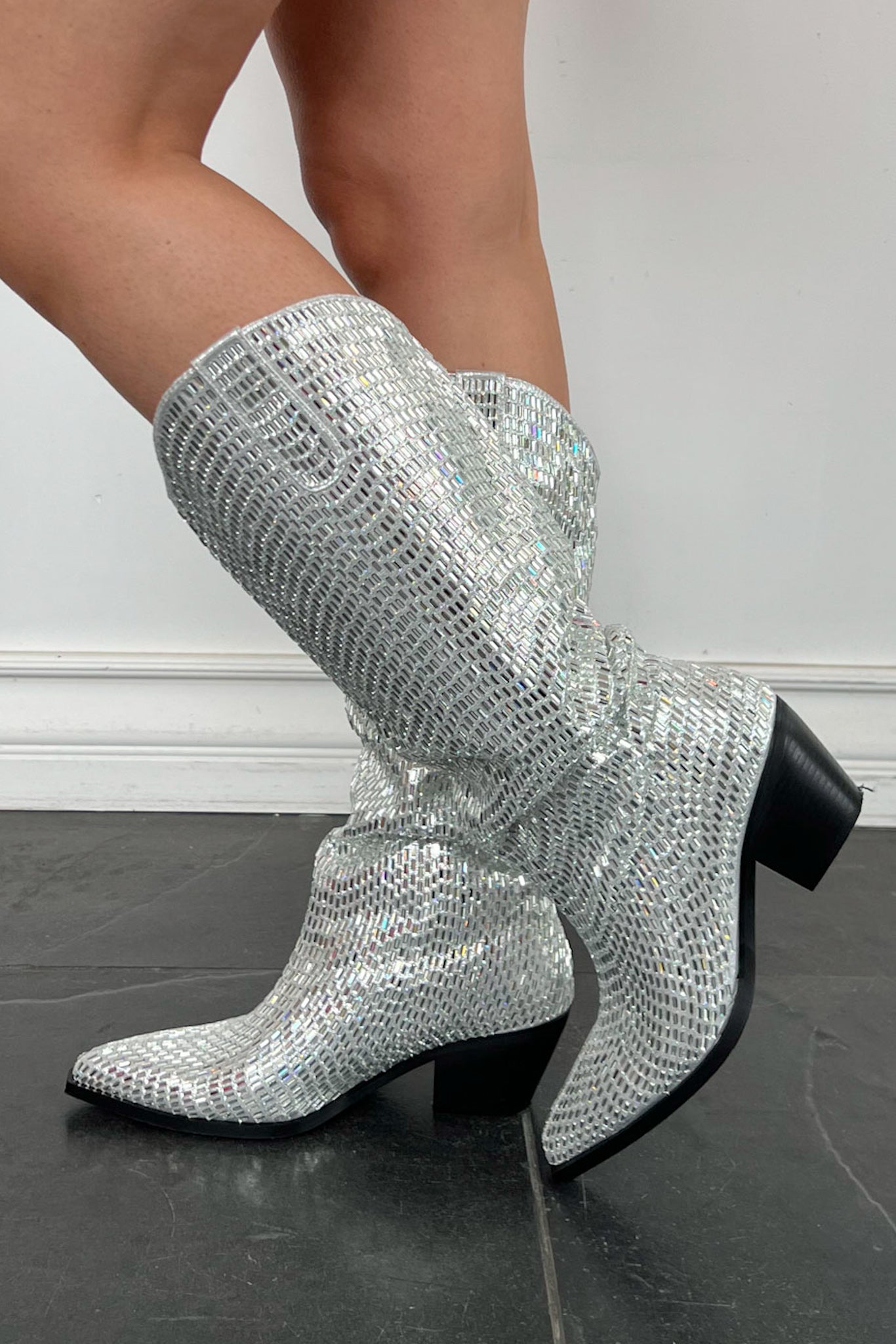 Azalea Wang Driven Boot-Silver