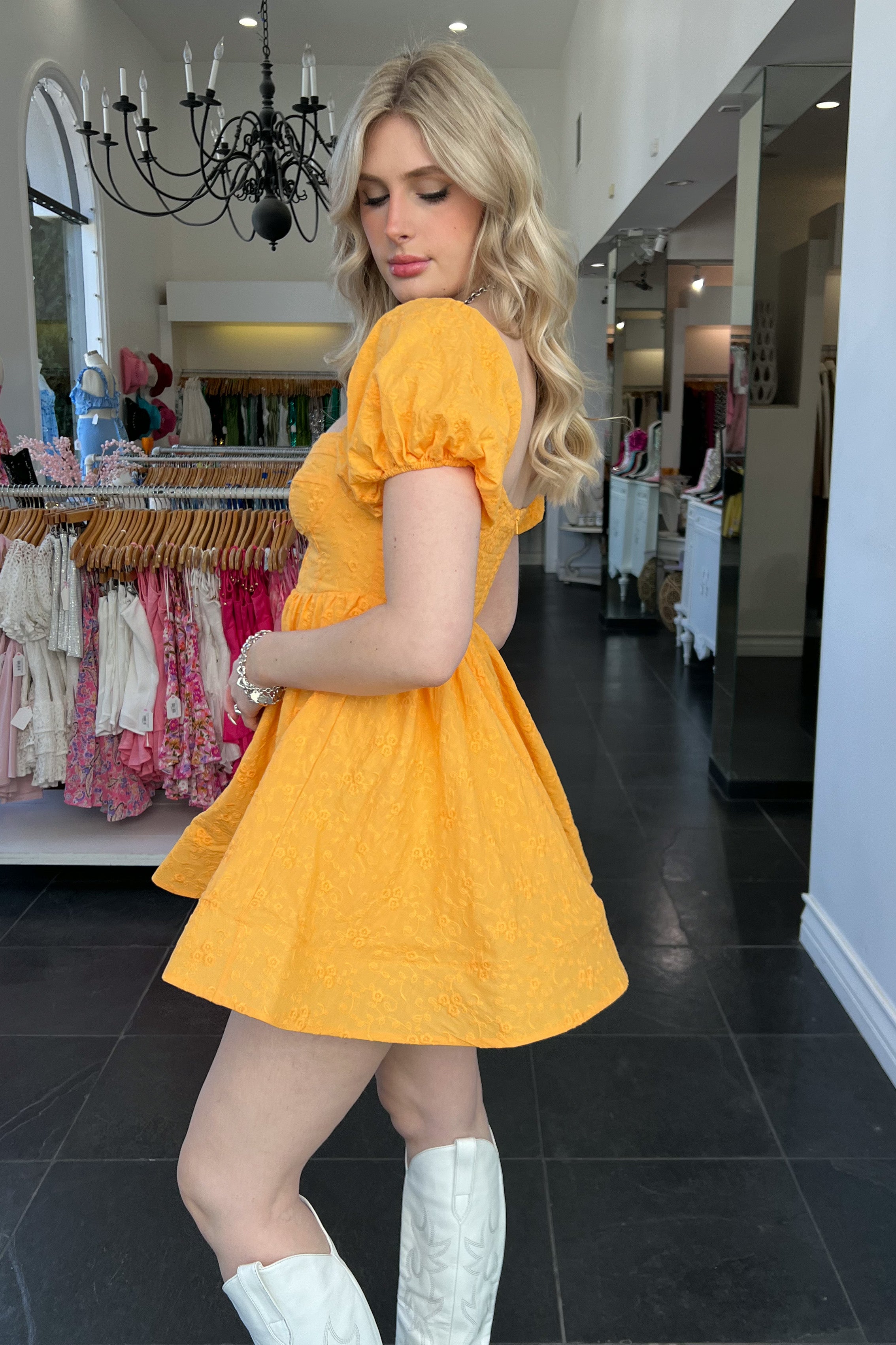Georgia On My Mind Dress-Marigold