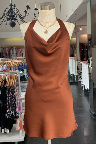 Iggy Mini Dress-Brown