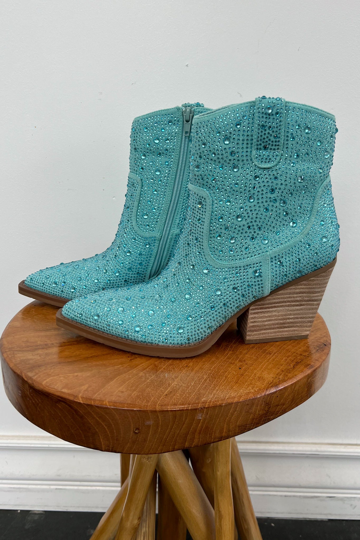 Cinderella's A Cowgirl Bootie-Turquoise