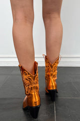 Billini Sergio Western Boot-Orange Metallic
