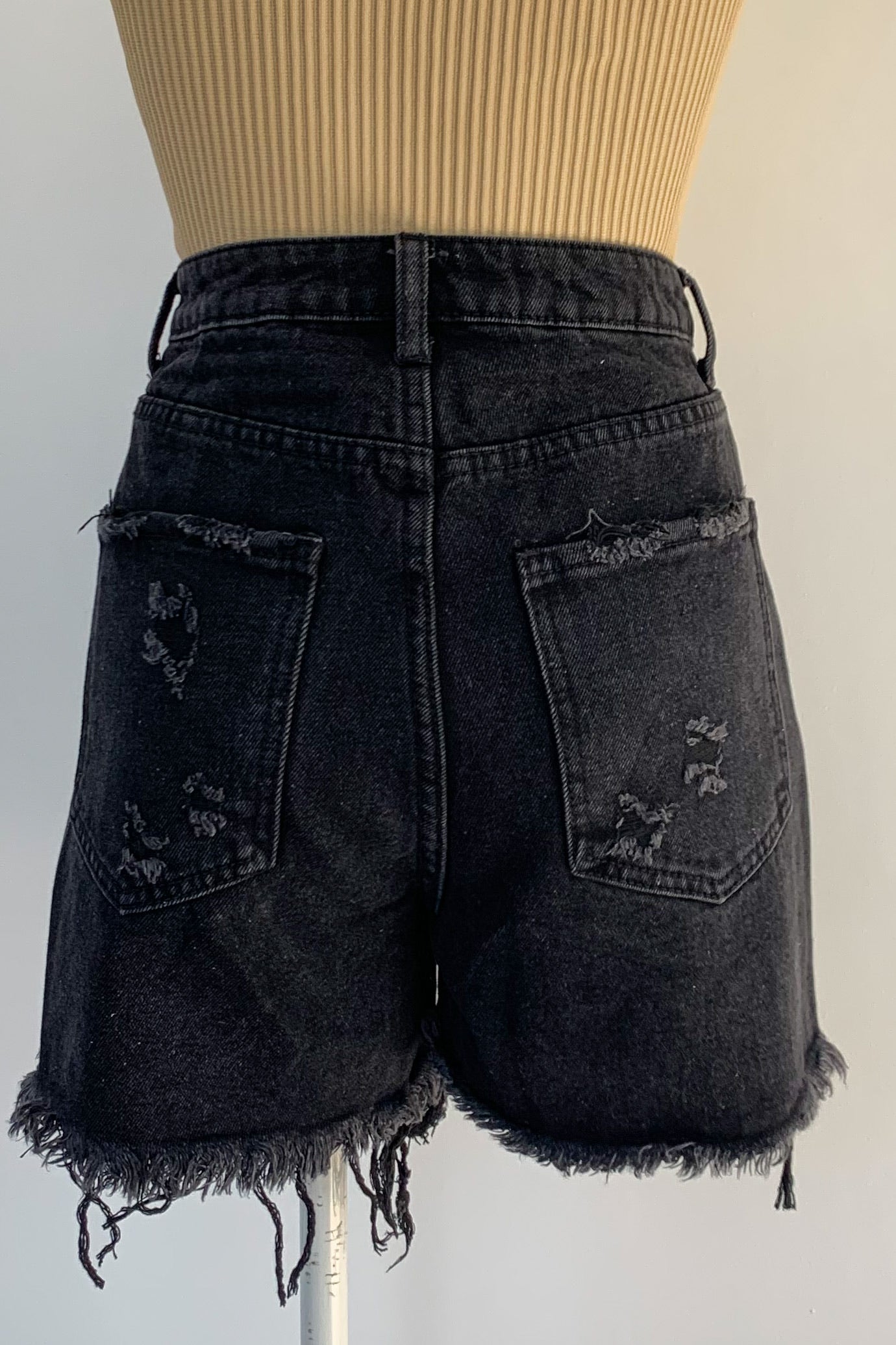 Stevies Denim Shorts-Black