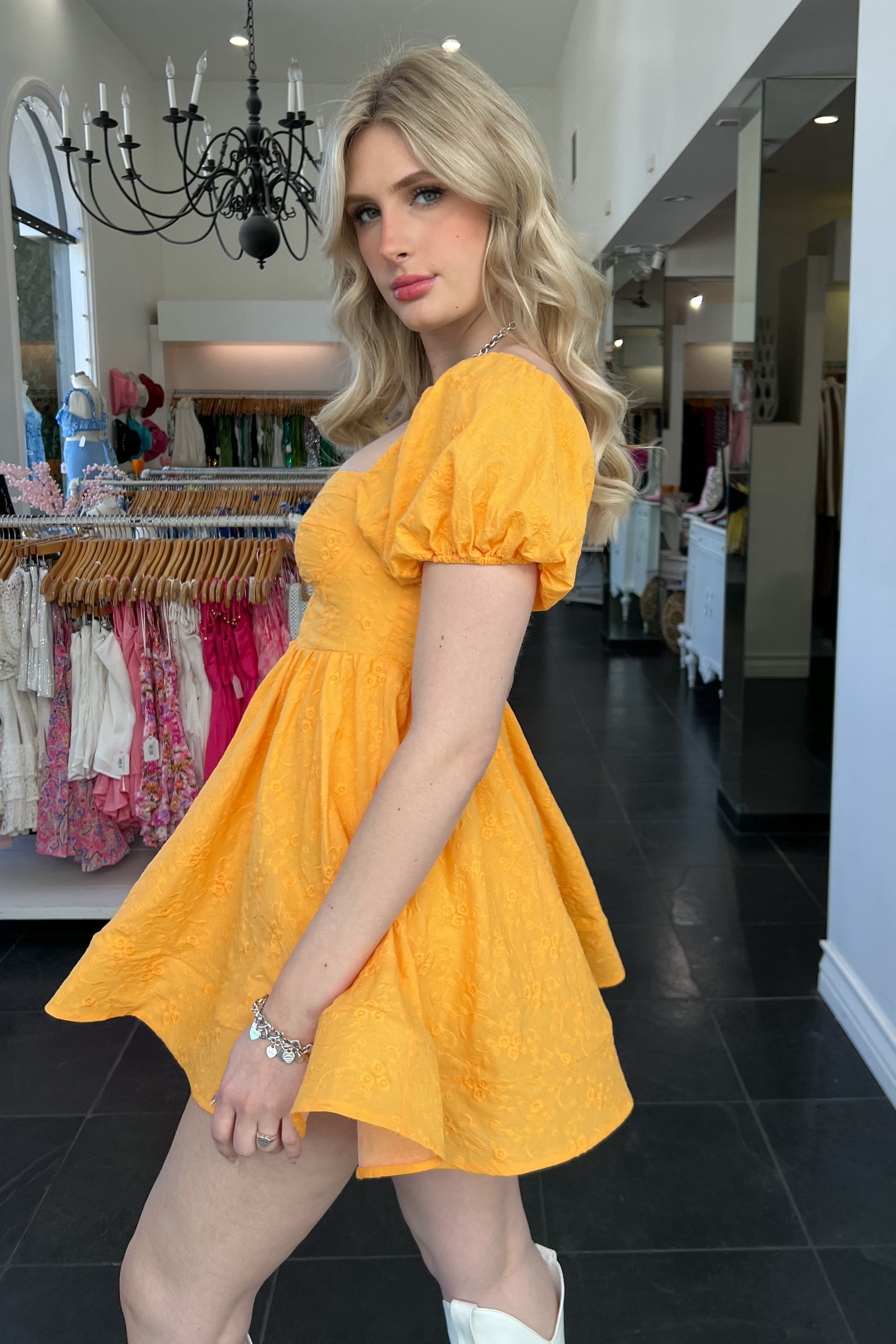Georgia On My Mind Dress-Marigold