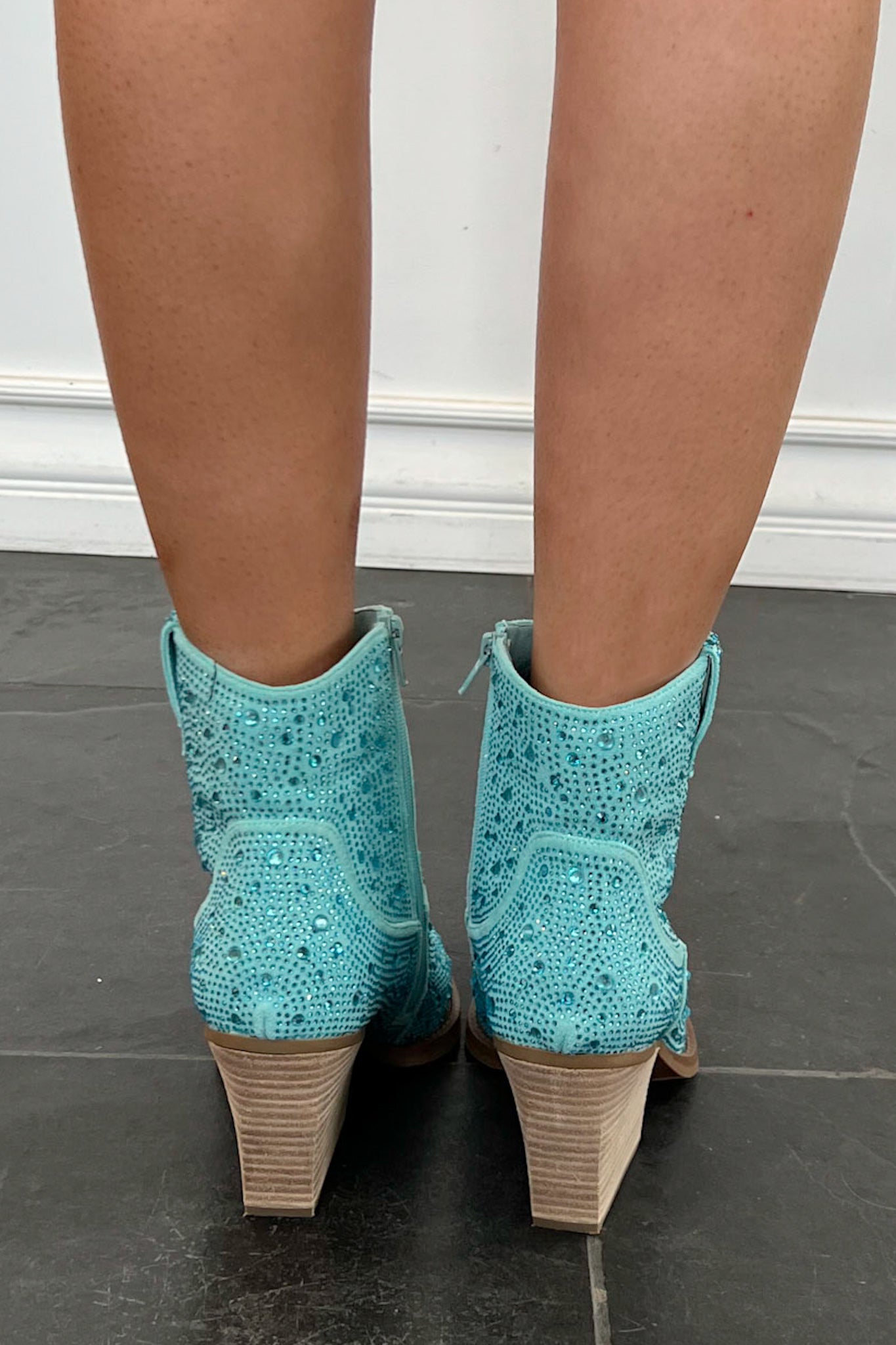Cinderella's A Cowgirl Bootie-Turquoise