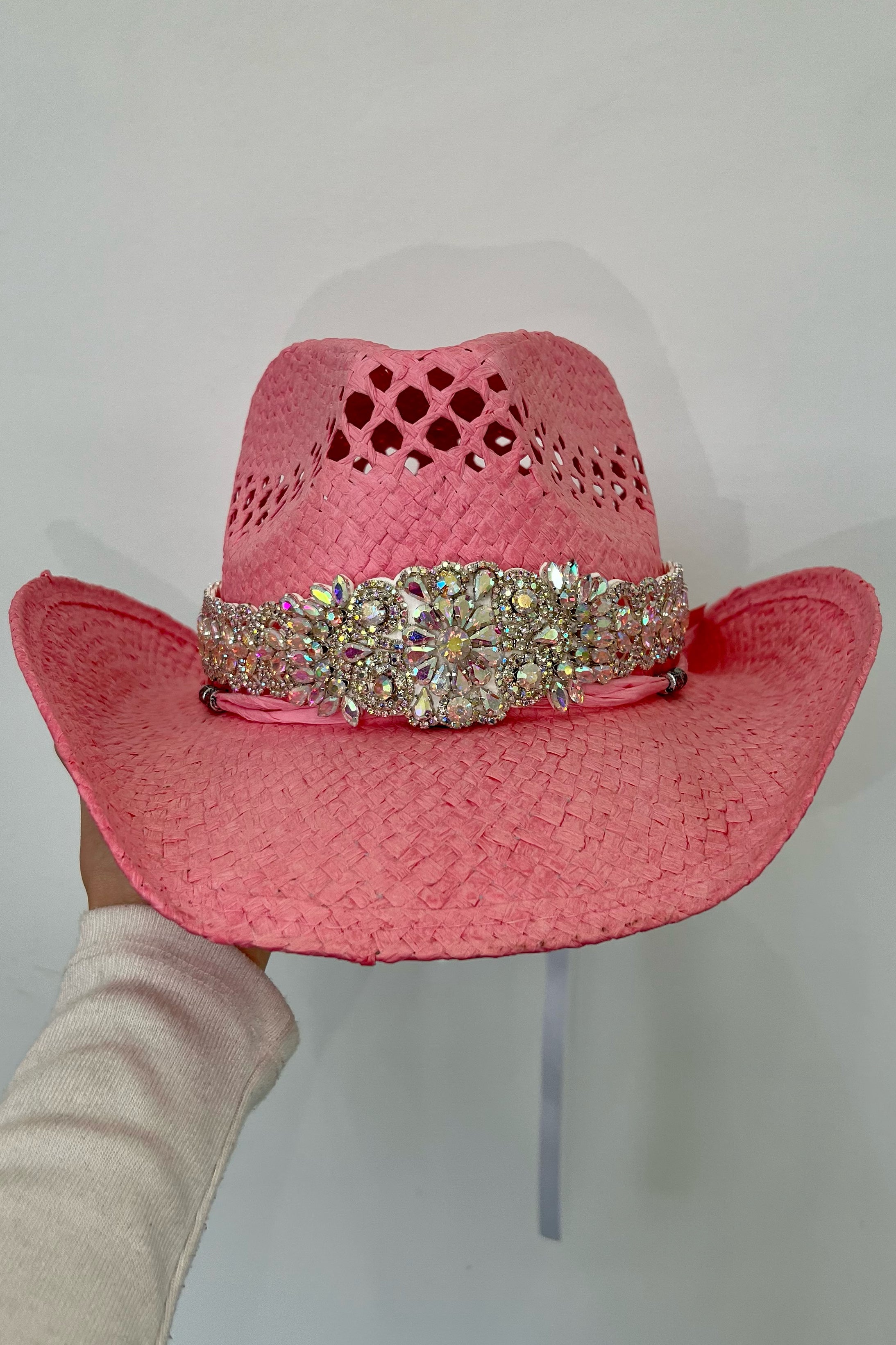 Disco Rodeo Hat Belt-Iridescent Crystal