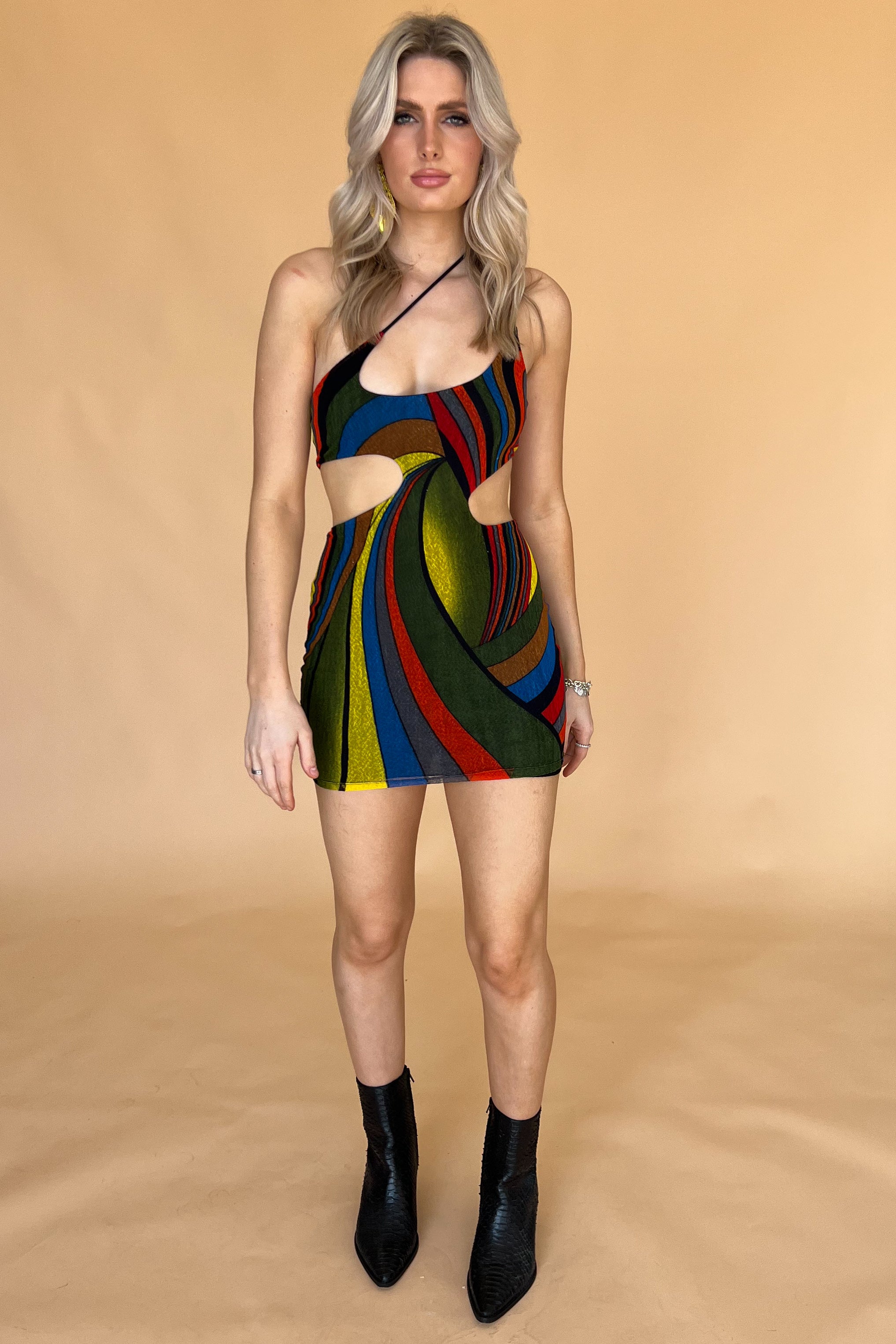 Jamaica Nights Mini Dress-Multi