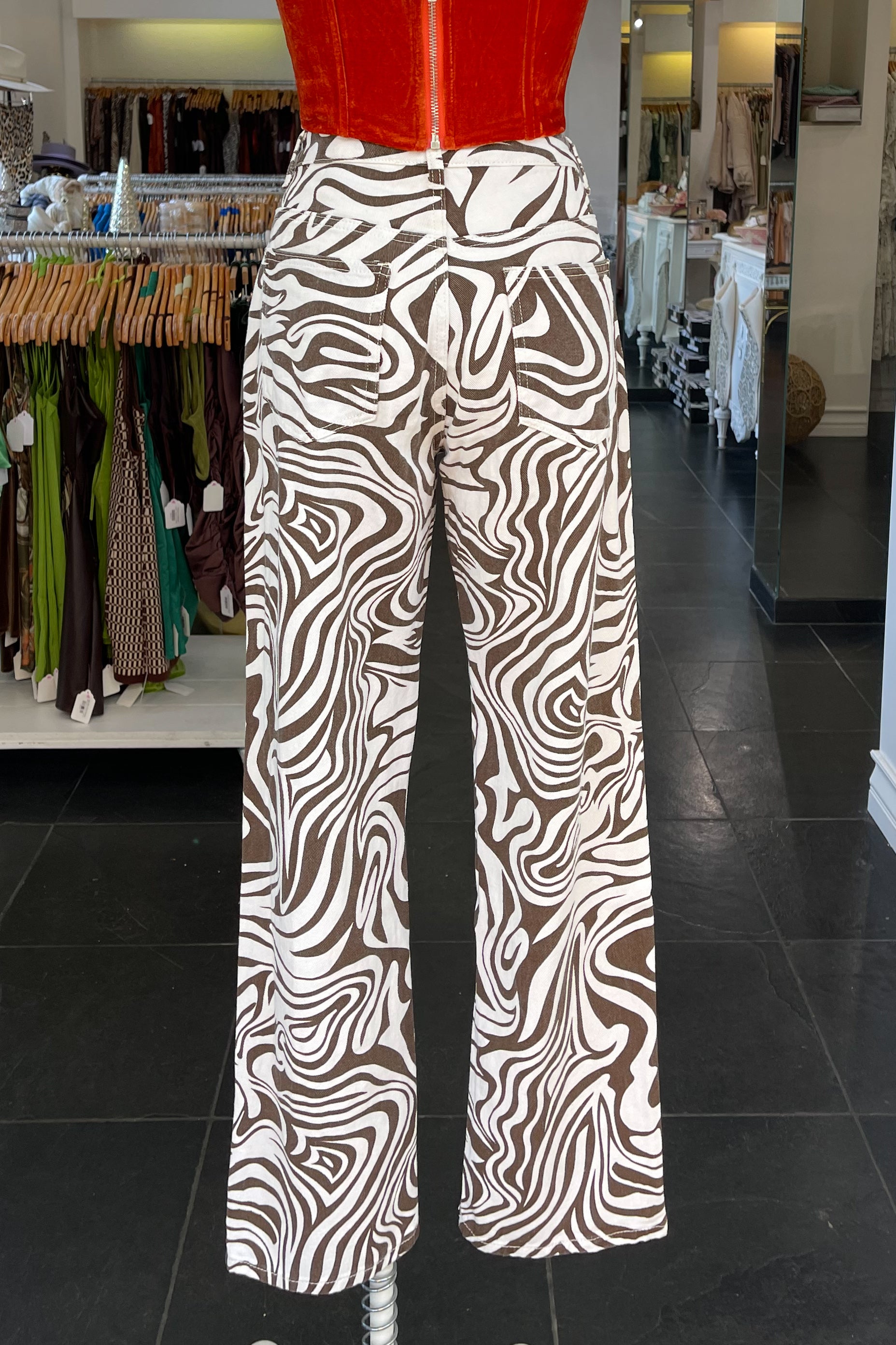 Raquel High Rise Jeans-Brown