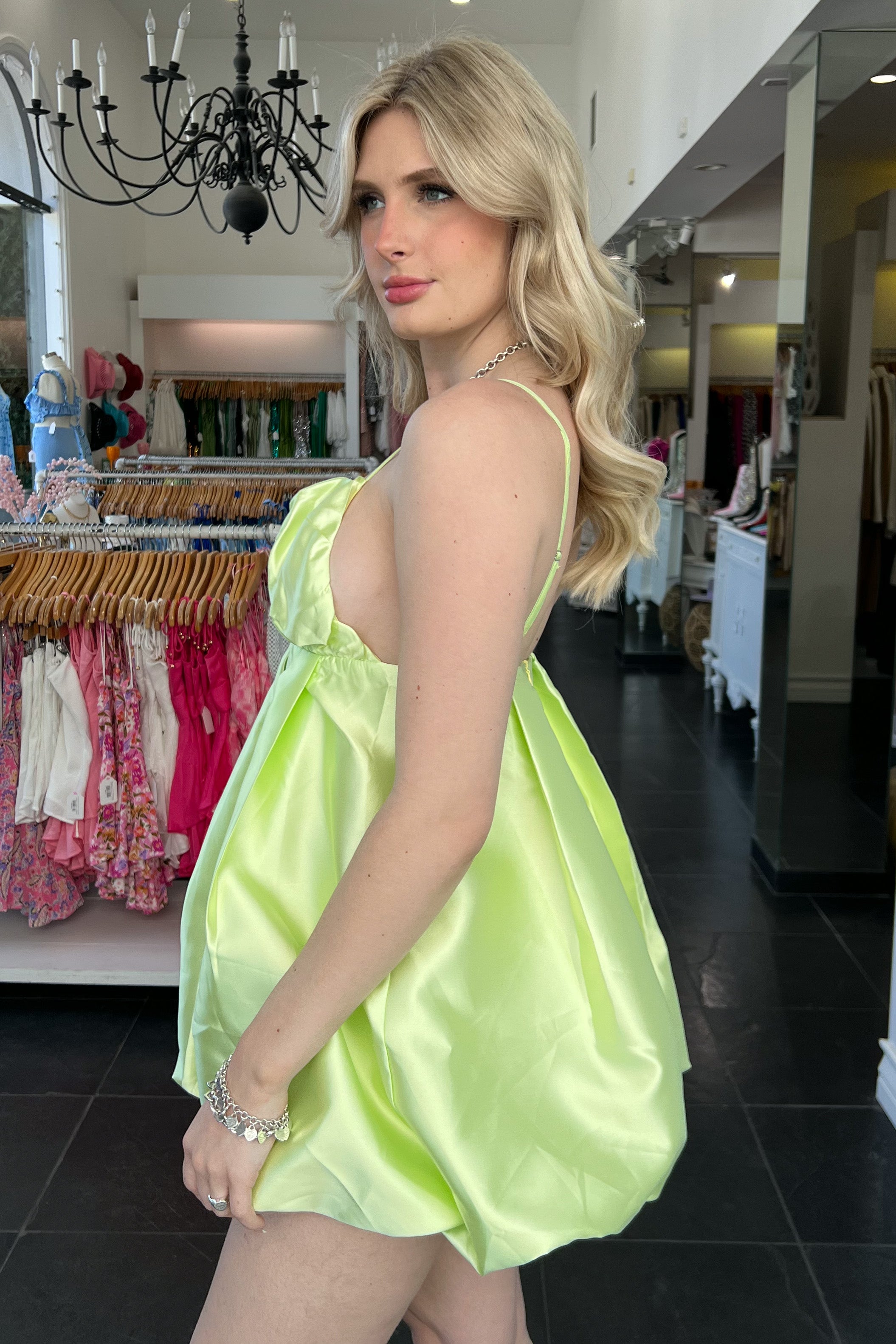 Tequila + Lime Dress-Lime