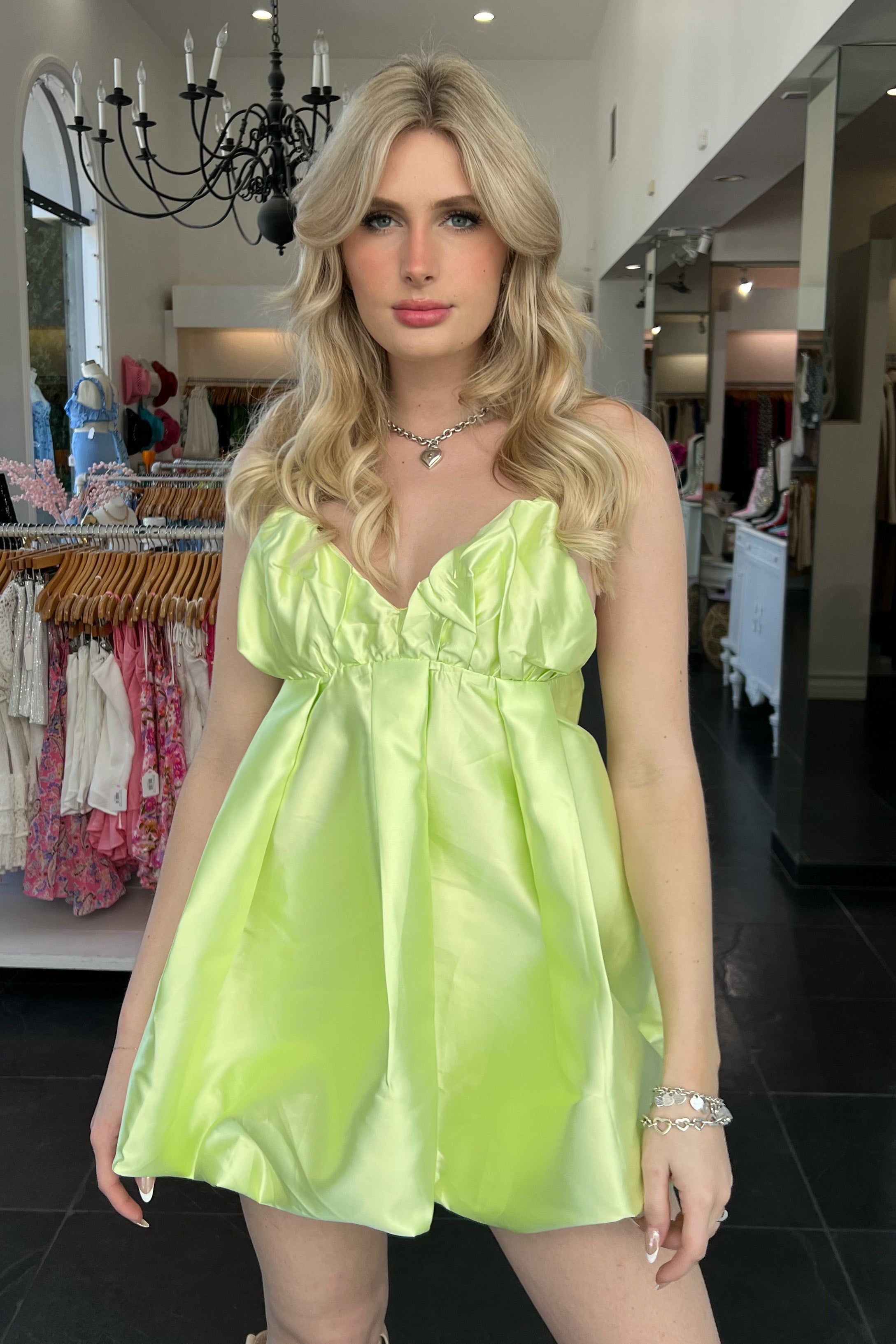 Tequila + Lime Dress-Lime