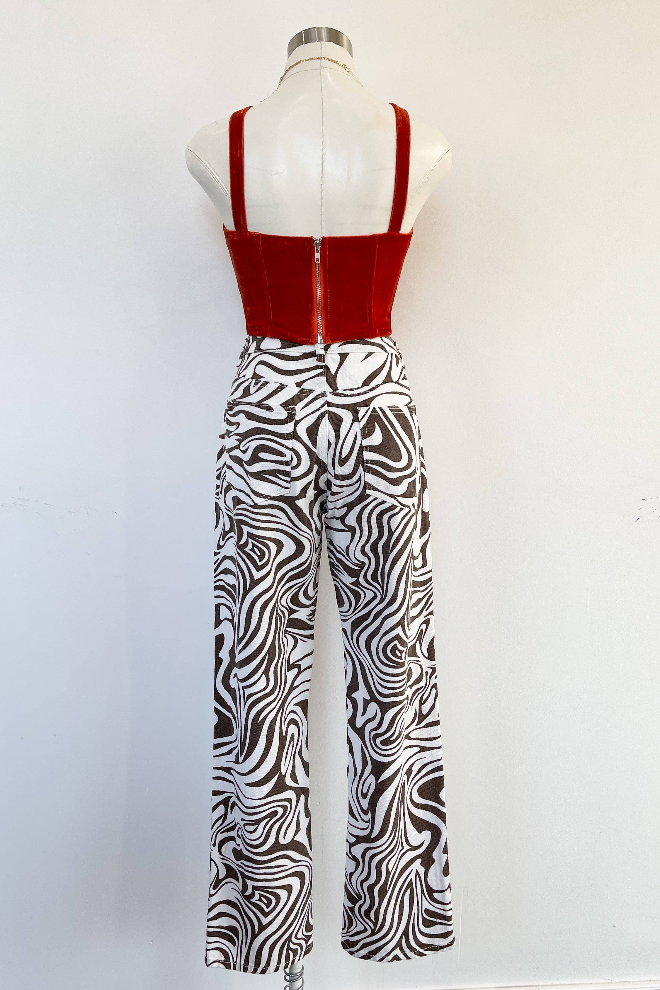 Raquel High Rise Jeans-Brown