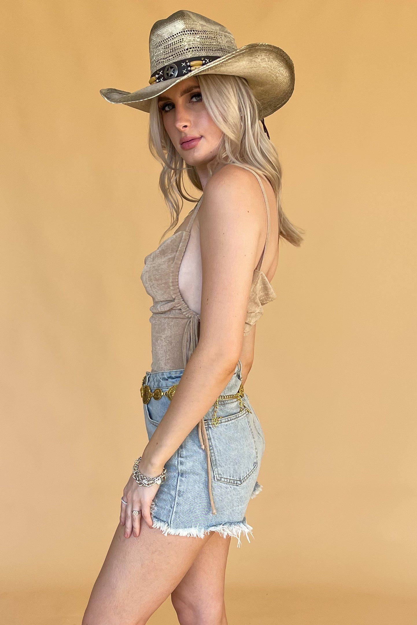 Nights In New York Bodysuit-Gold