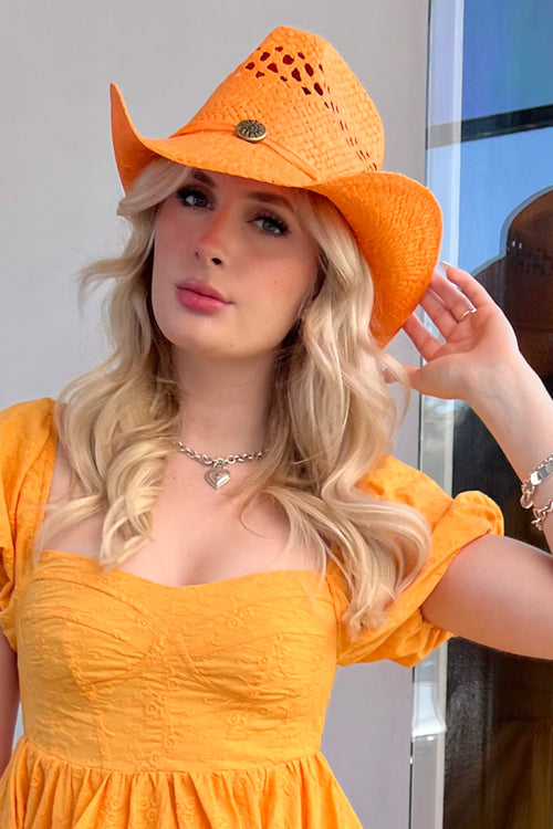 Lets Go Barbie Cowboy Hat-Orange