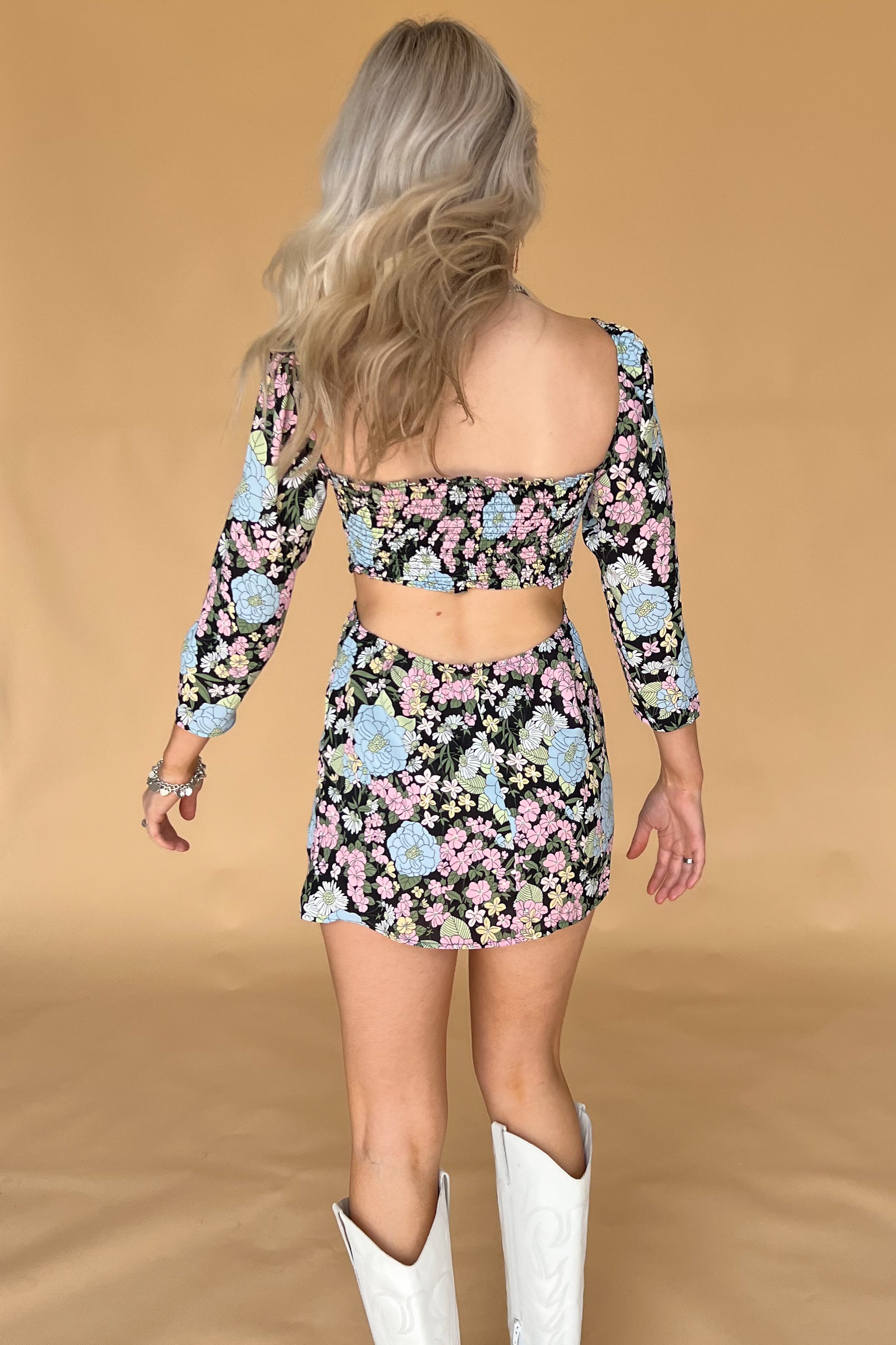 Shape Of You Dress-Black Floral