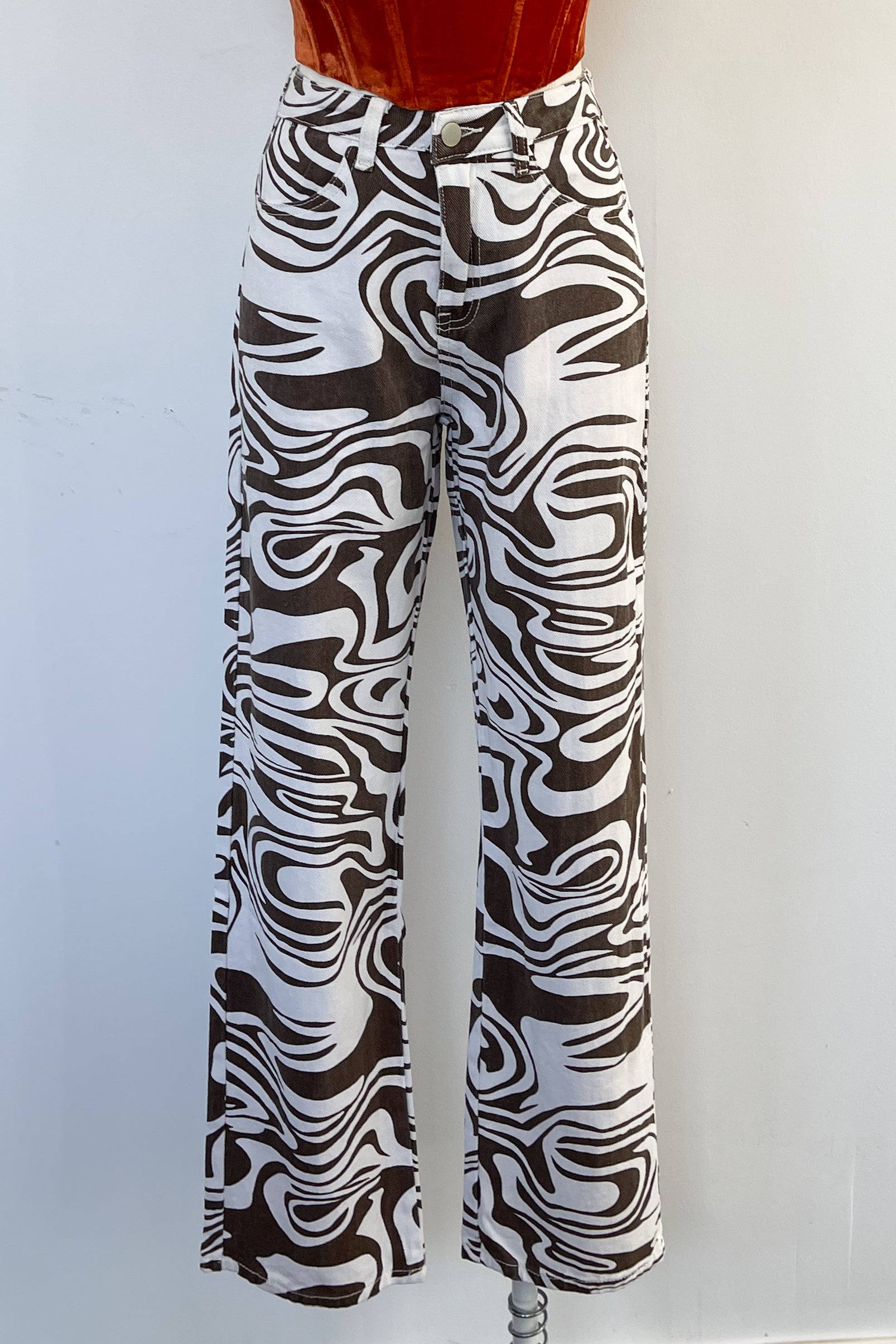 Raquel High Rise Jeans-Brown