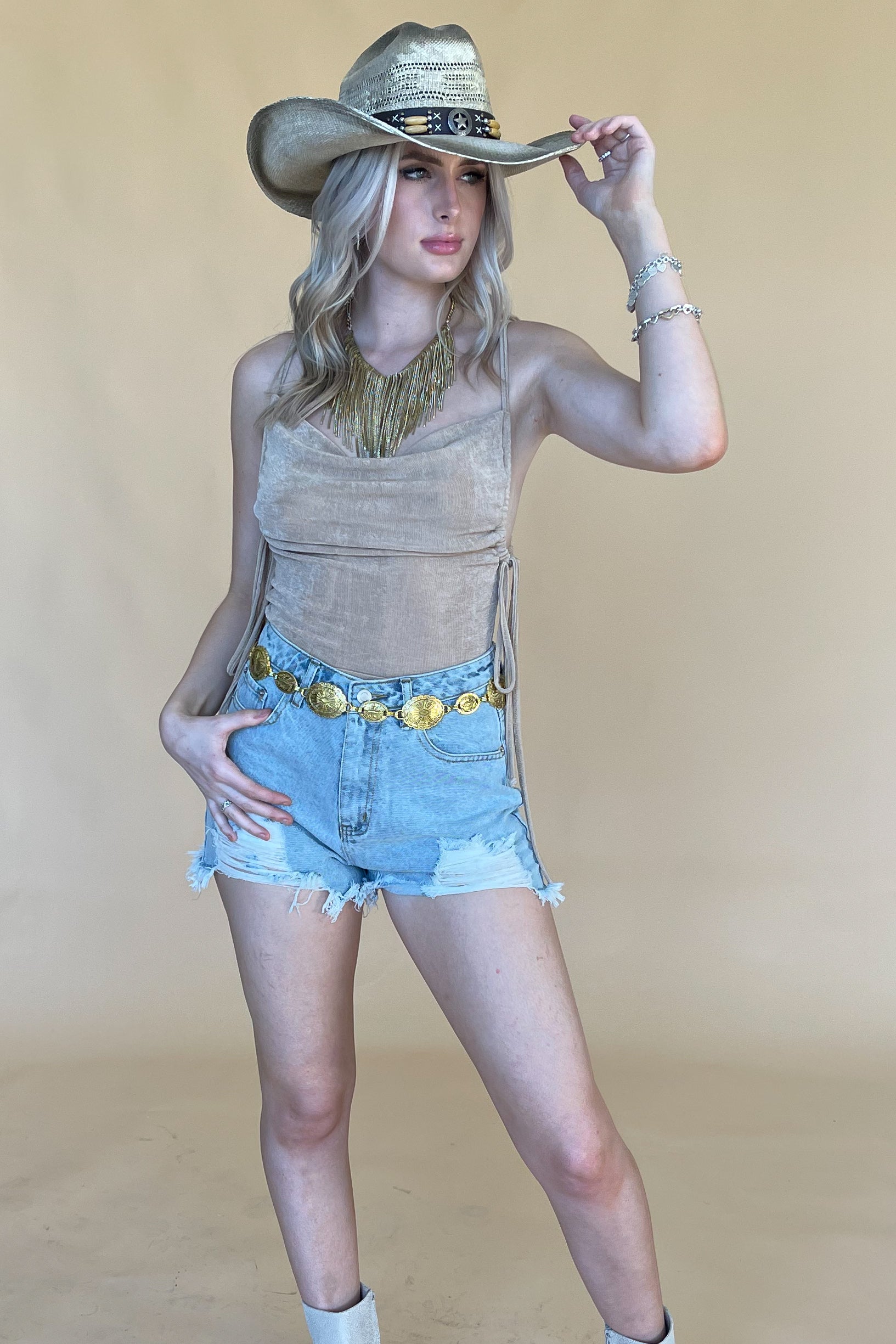 Nights In New York Bodysuit-Gold