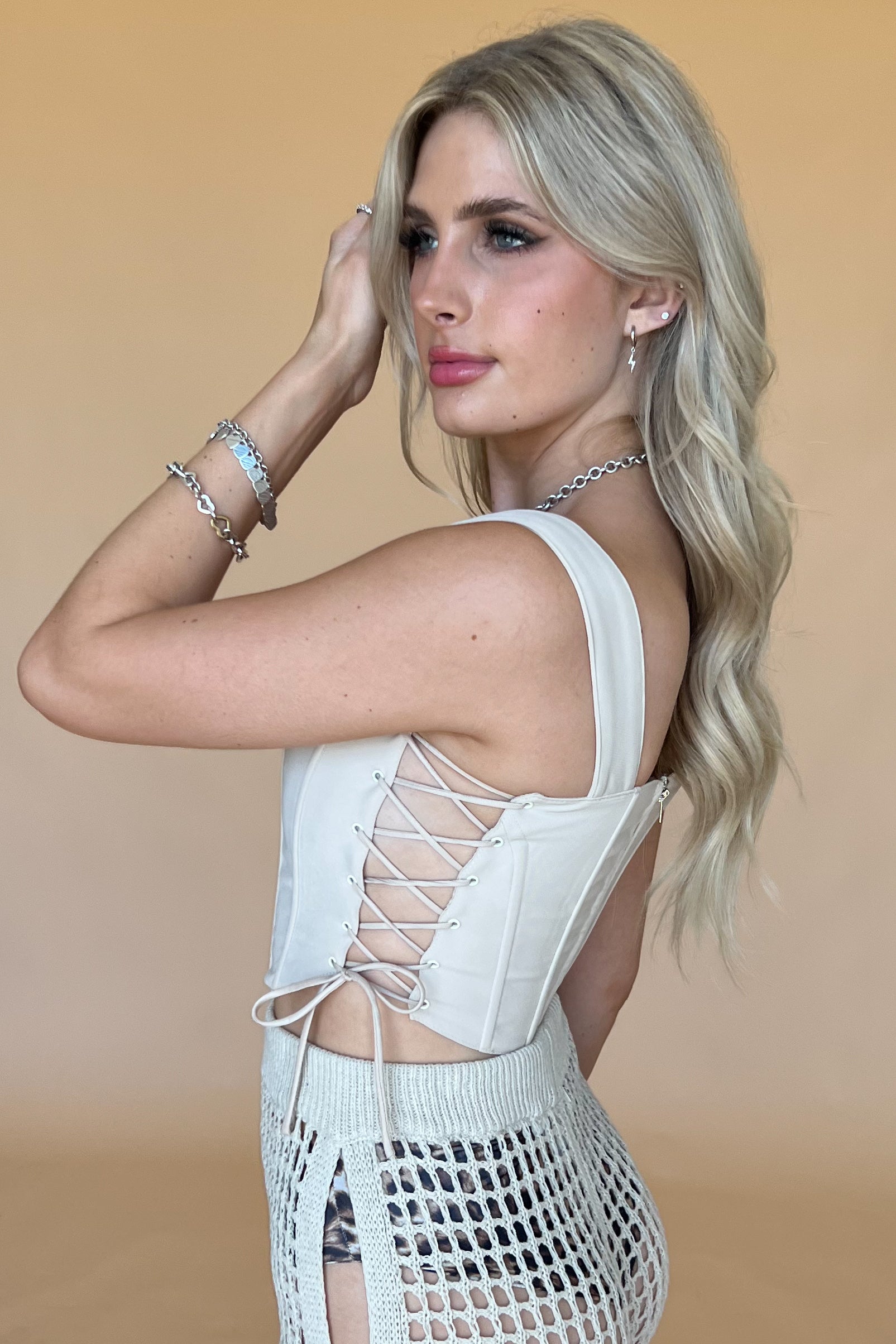 French Nights Top-Tan