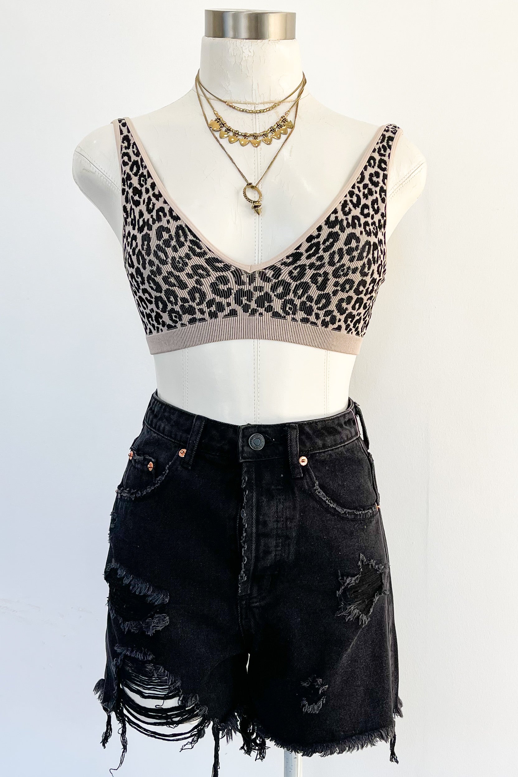 Stevies Denim Shorts-Black