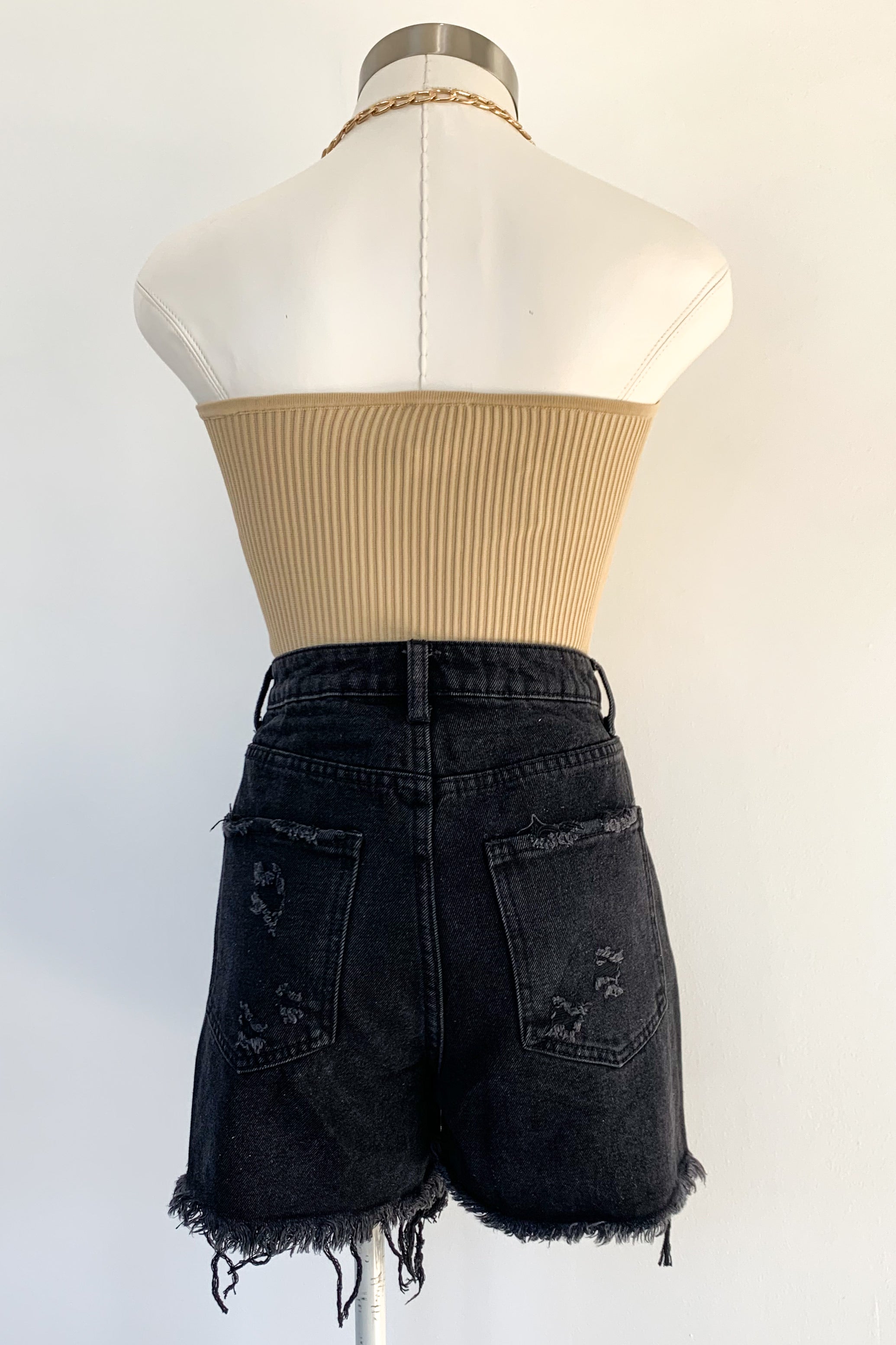 Stevies Denim Shorts-Black