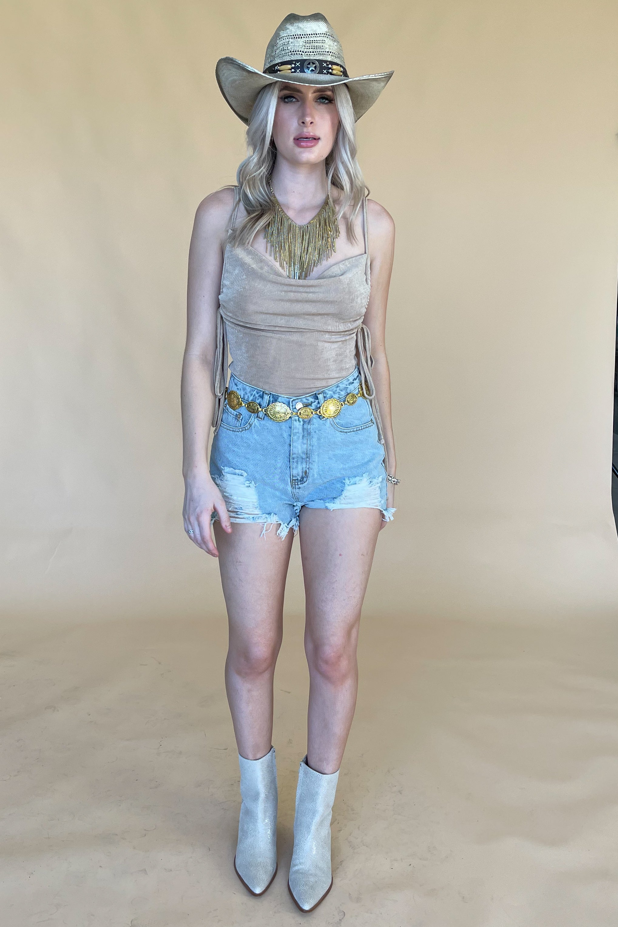 Nights In New York Bodysuit-Gold