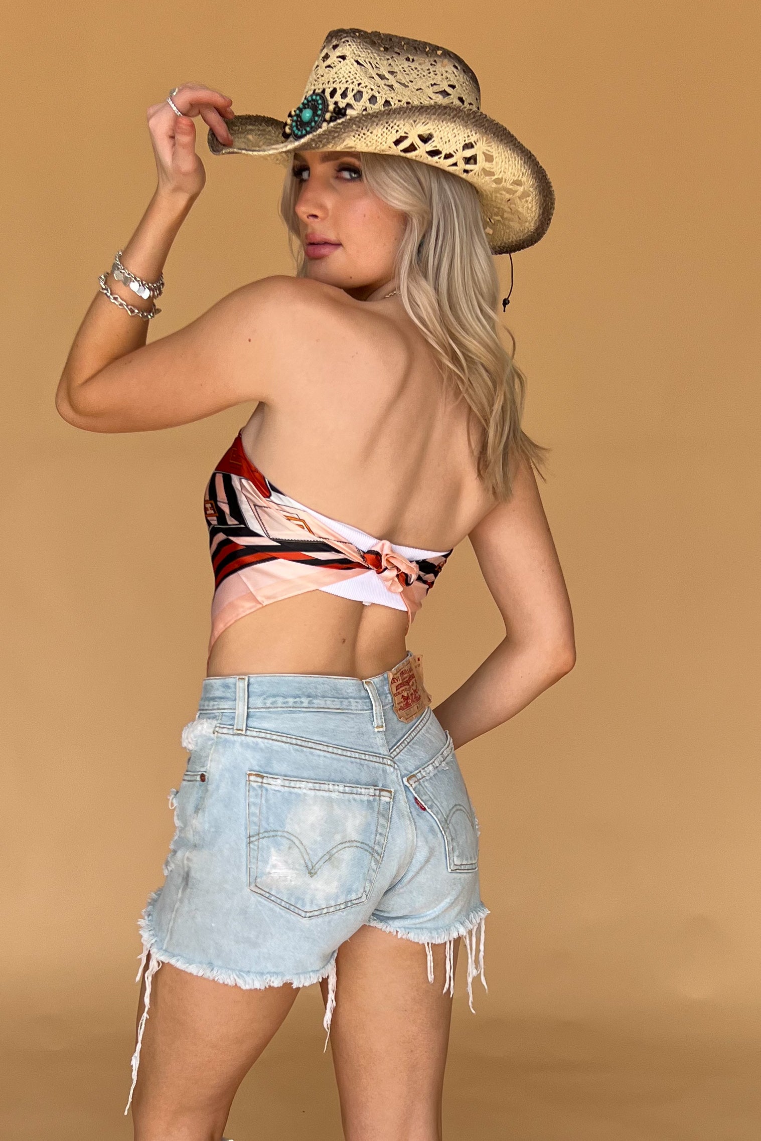 Lay It On Me Scarf Top-Red Multi