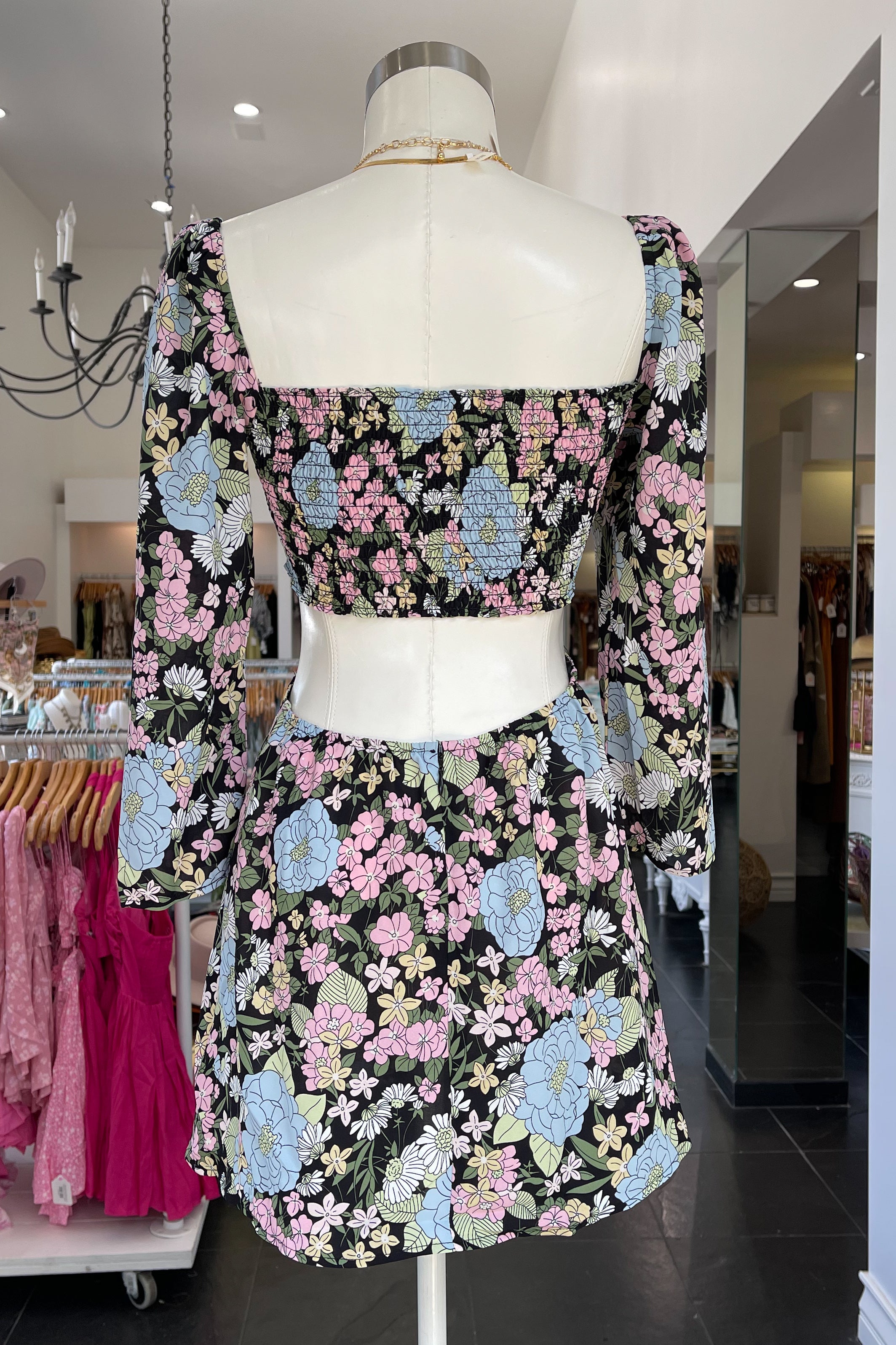 Shape Of You Dress-Black Floral