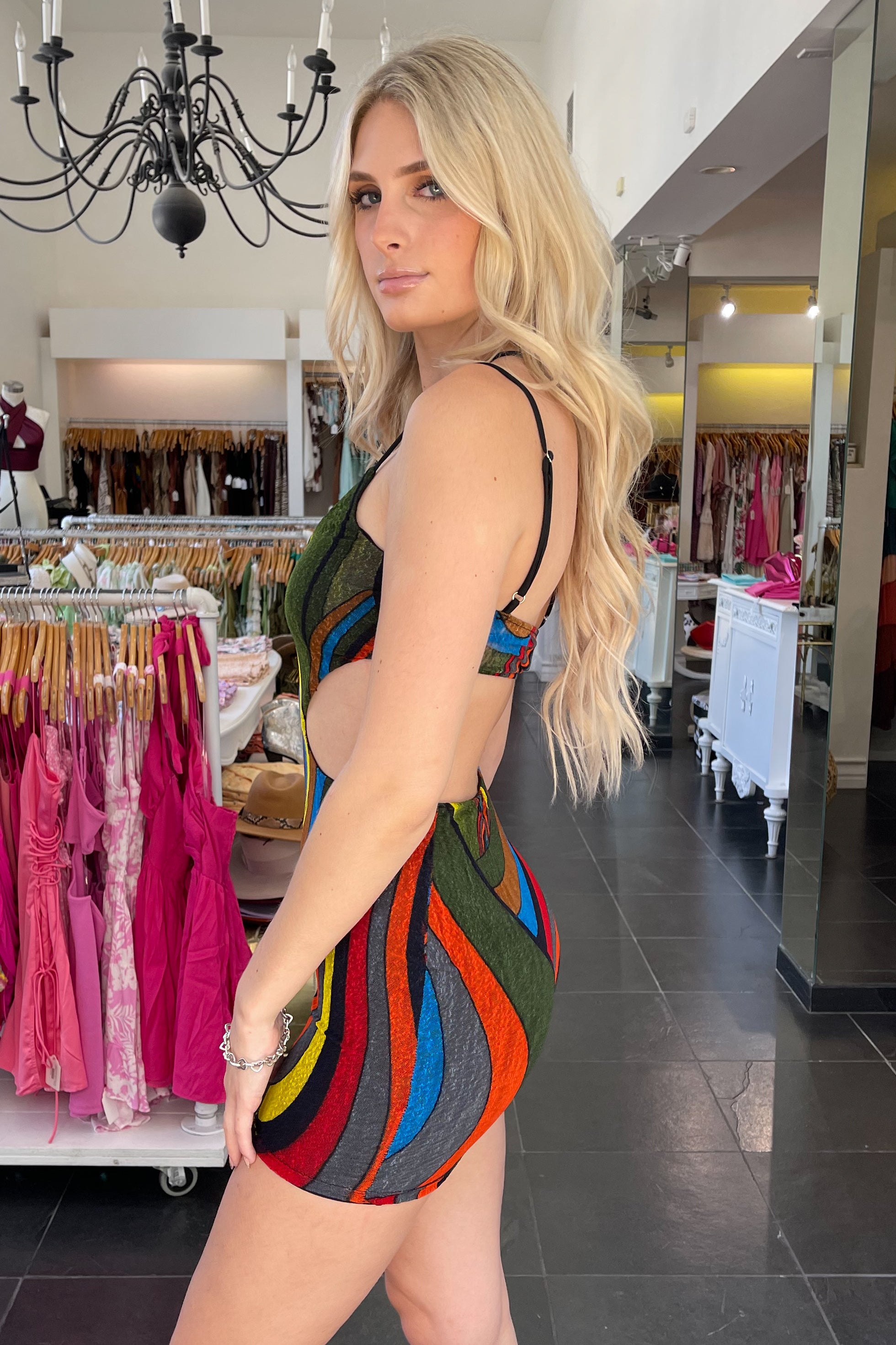 Jamaica Nights Mini Dress-Multi